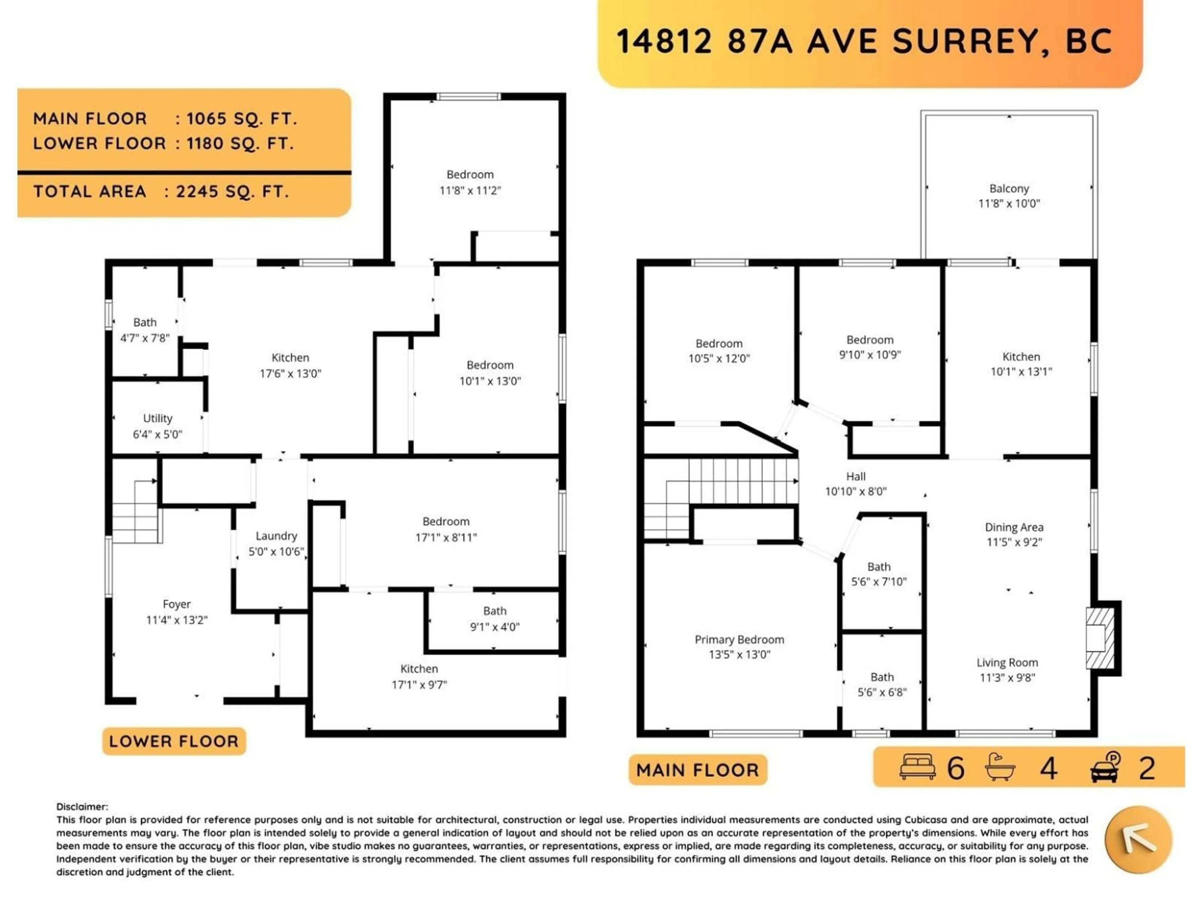 Floor plan for 14812 87A AVENUE, Surrey British Columbia V3S7R3
