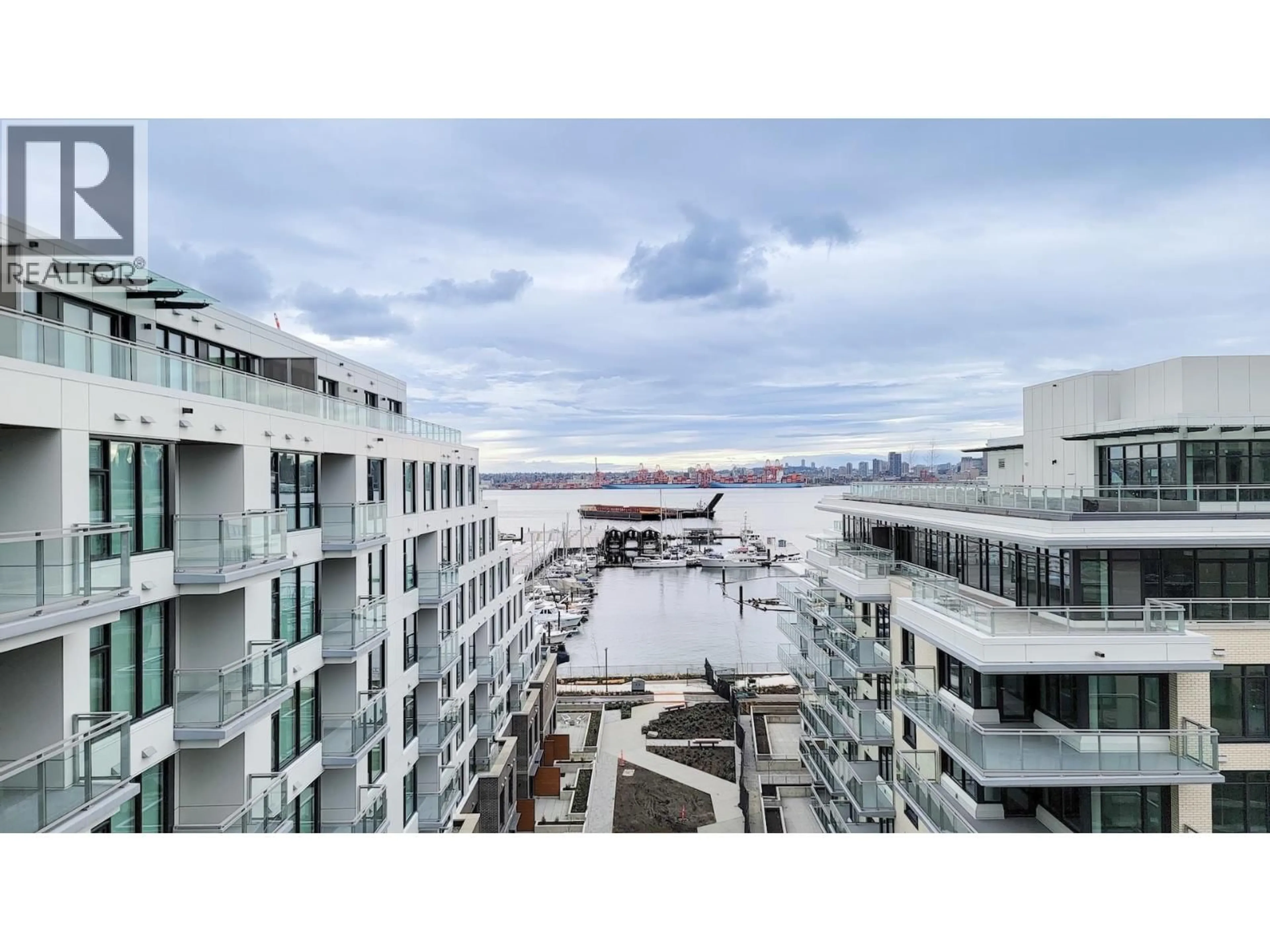 Balcony in the apartment, city buildings view from balcony for 755 HARBOURSIDE DRIVE, North Vancouver British Columbia V7P0G1