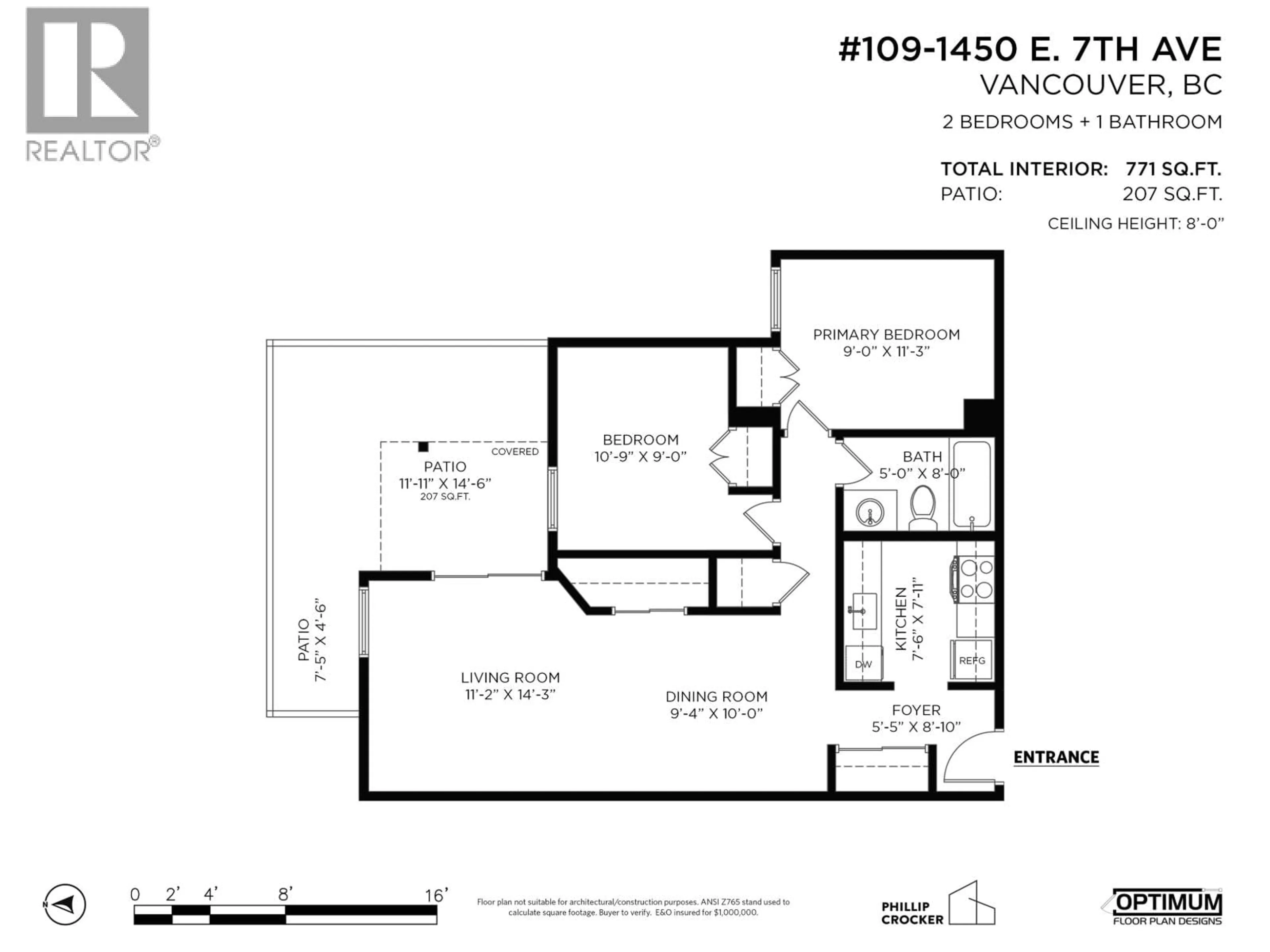 Floor plan for 109 - 1450 7TH AVENUE, Vancouver British Columbia V5N1R8