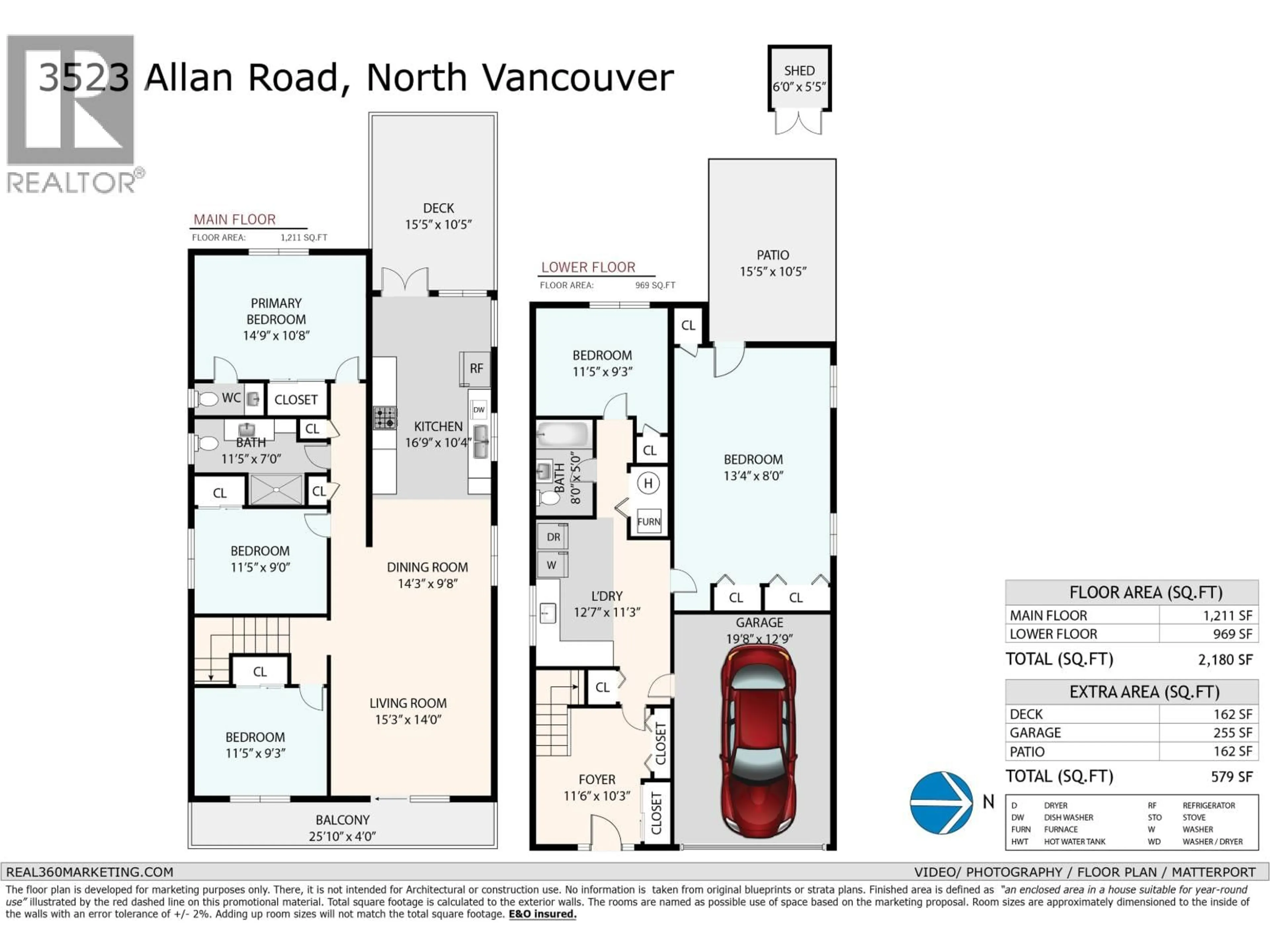 Floor plan for 3523 ALLAN ROAD, North Vancouver British Columbia V7K2M6