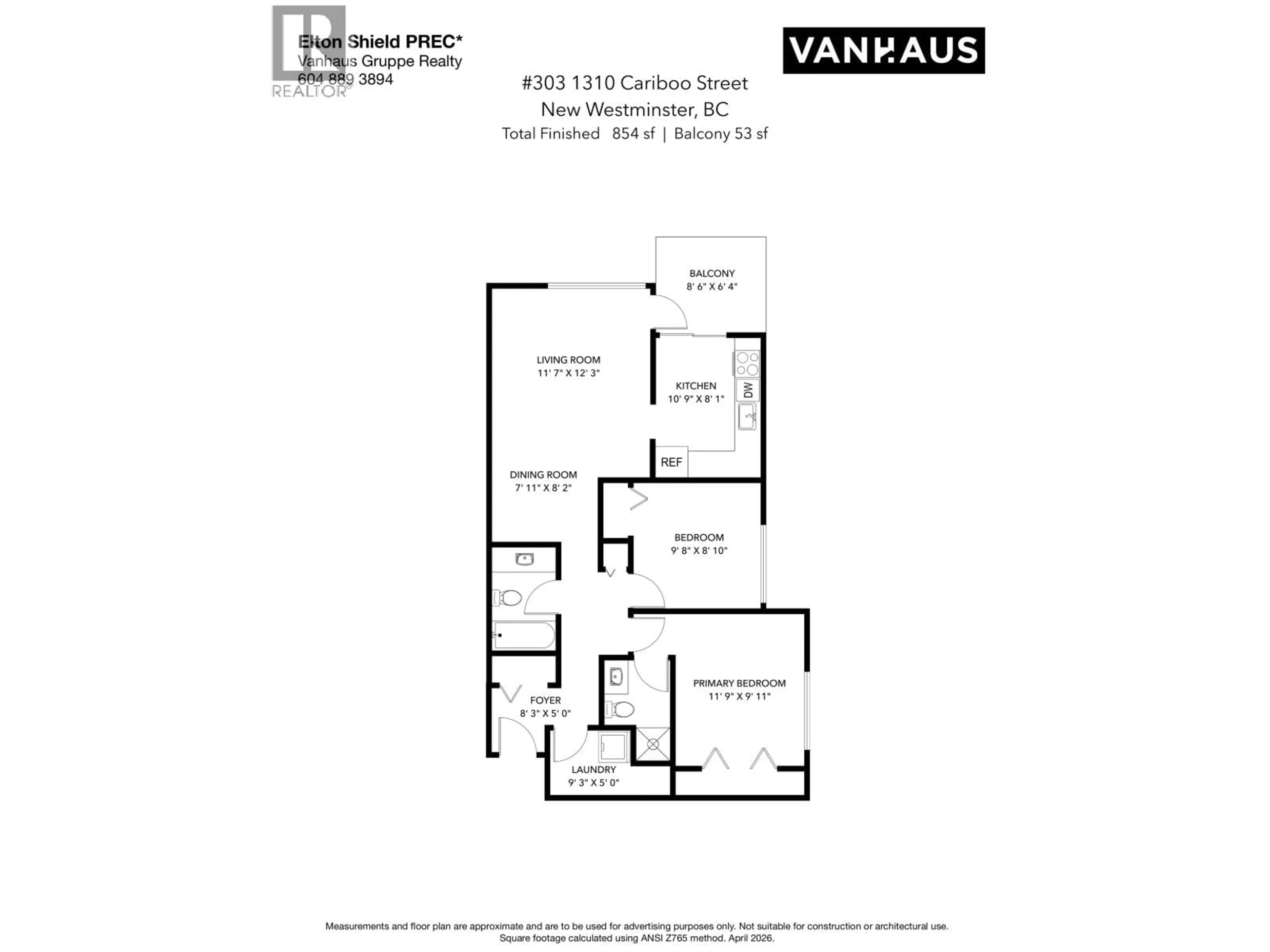 Floor plan for 303 - 1310 CARIBOO STREET, New Westminster British Columbia V3M1X2