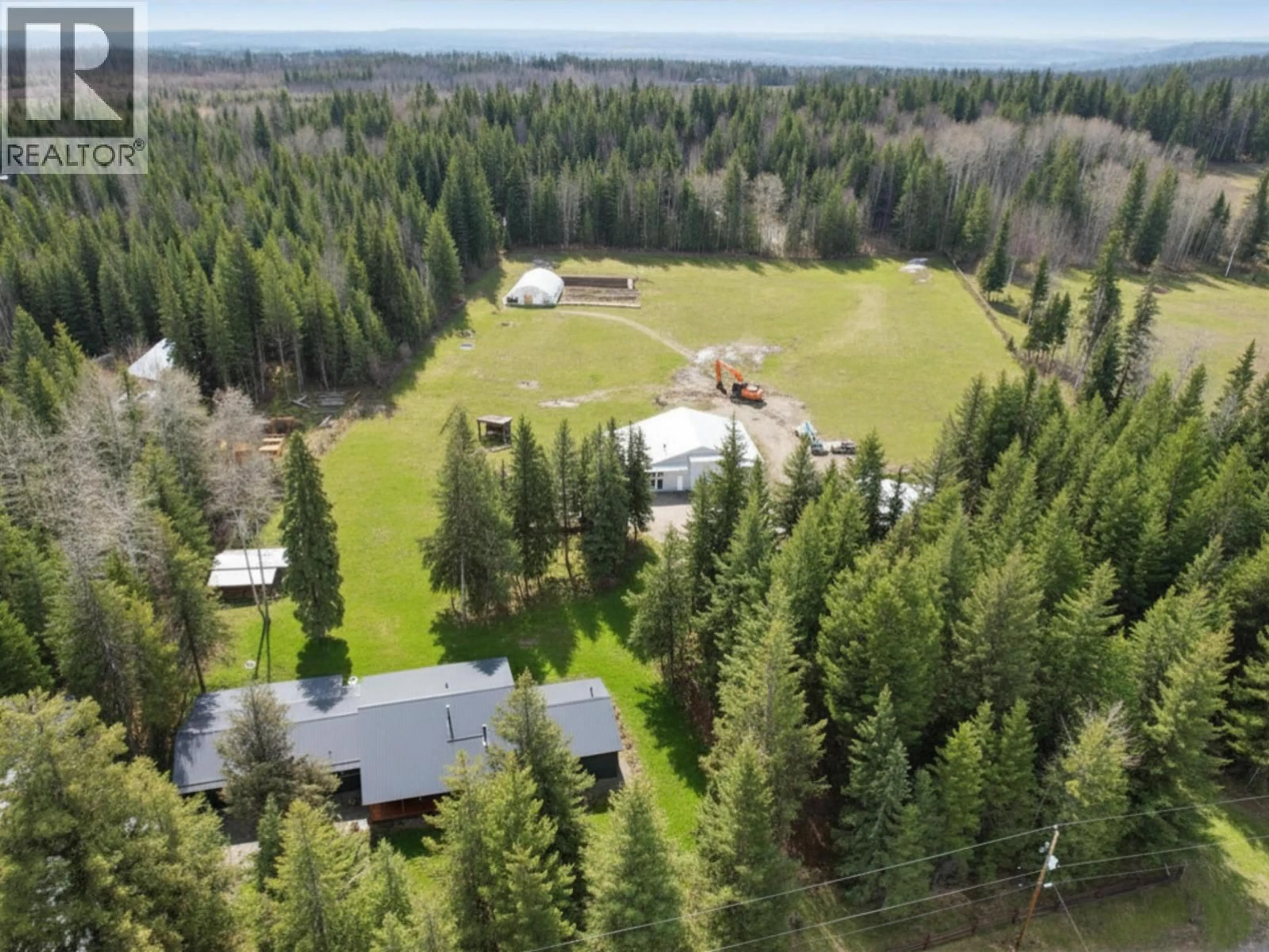 A pic from outside/outdoor area/front of a property/back of a property/a pic from drone, forest/trees view for 2852 PINNACLES ROAD, Quesnel British Columbia V2J7G9