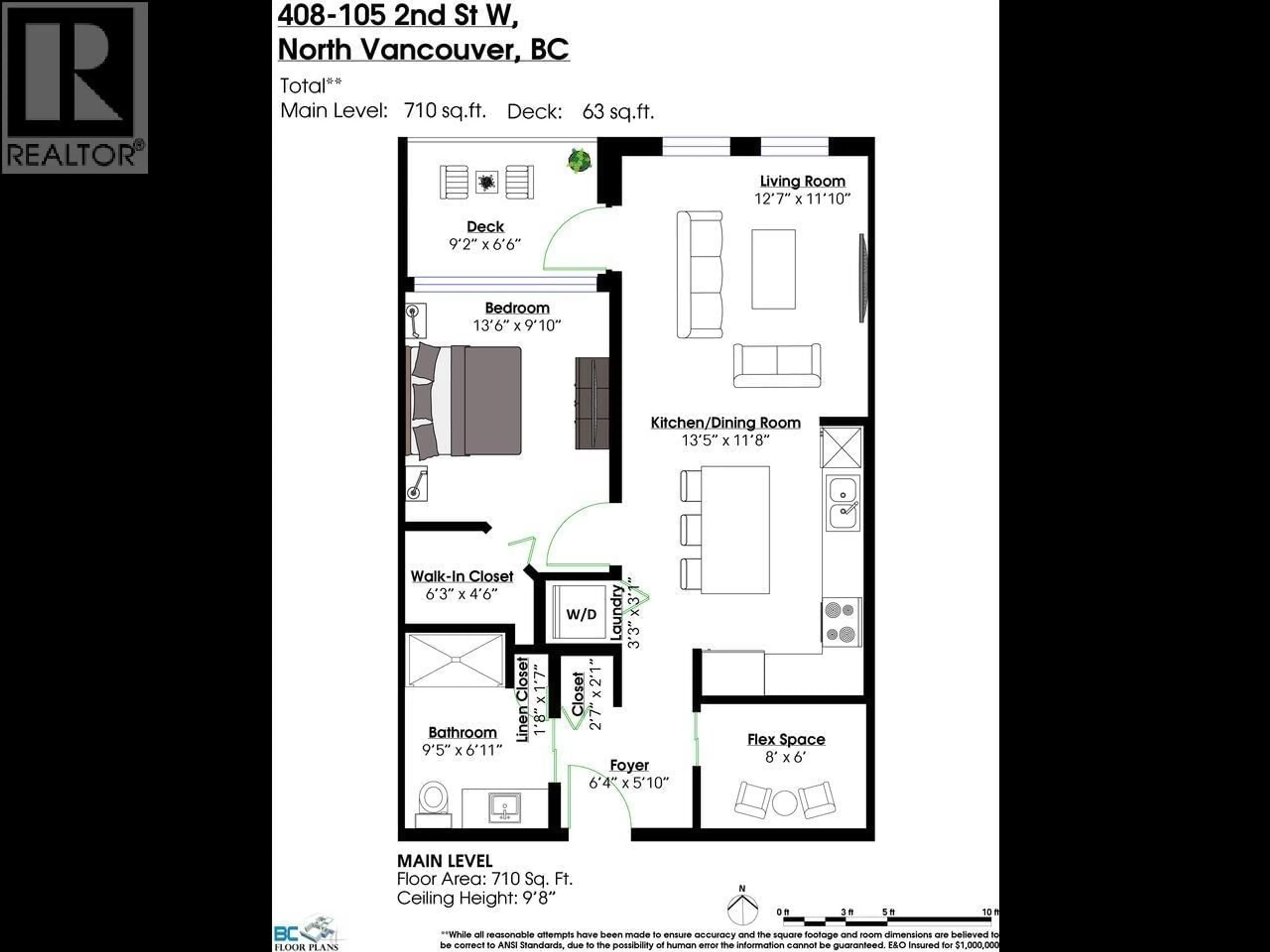Floor plan for 408 - 105 2ND STREET, North Vancouver British Columbia V7M0E3