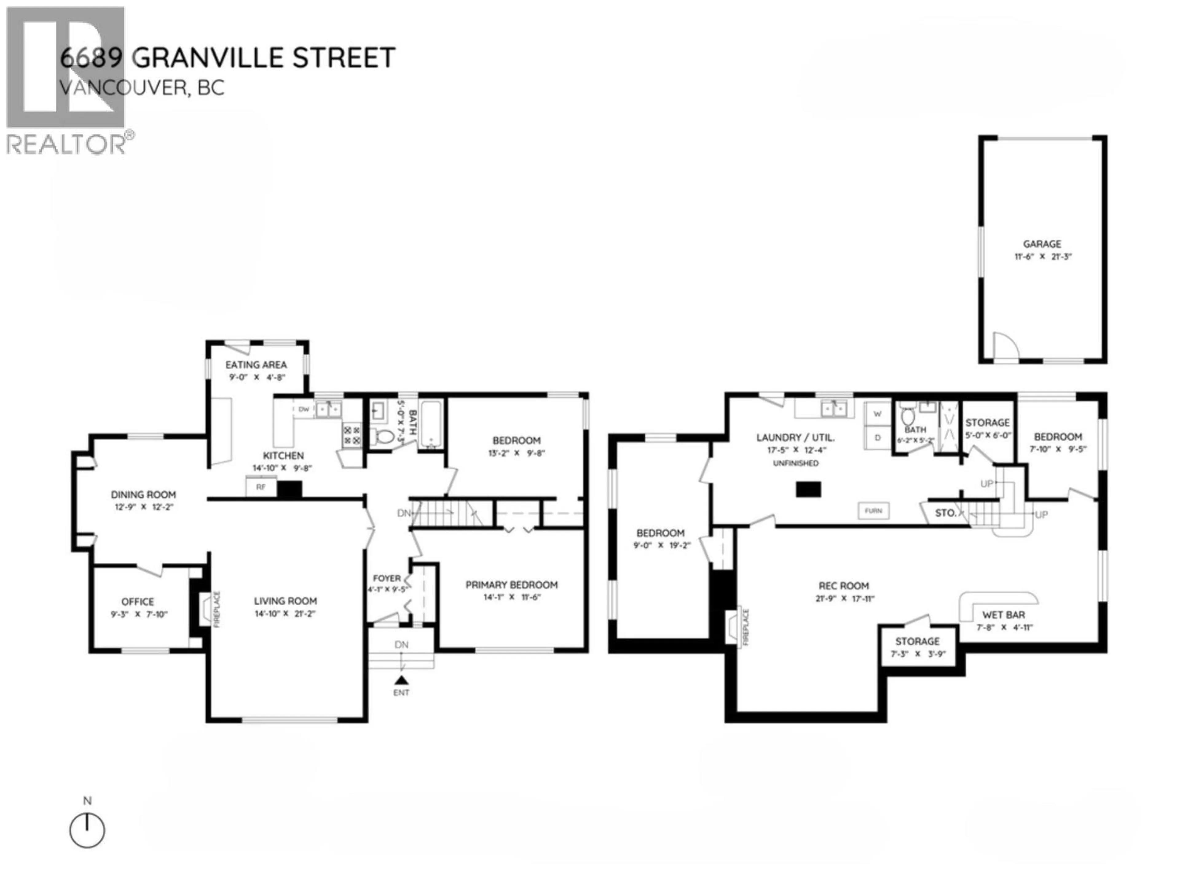 Floor plan for 6689 GRANVILLE STREET, Vancouver British Columbia V6P4X1