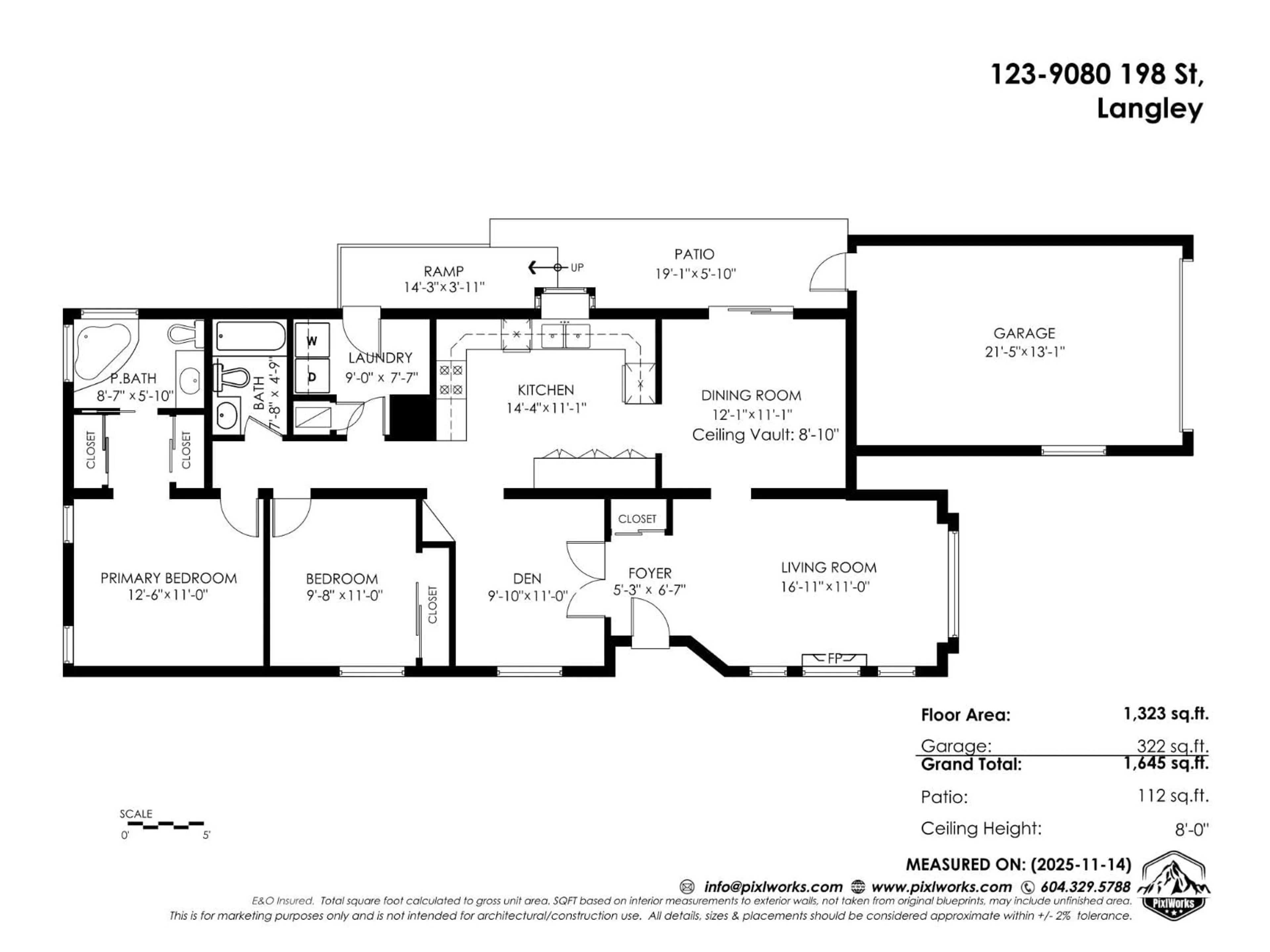 Floor plan for 123 - 9080 198 STREET, Langley British Columbia V1M3A8