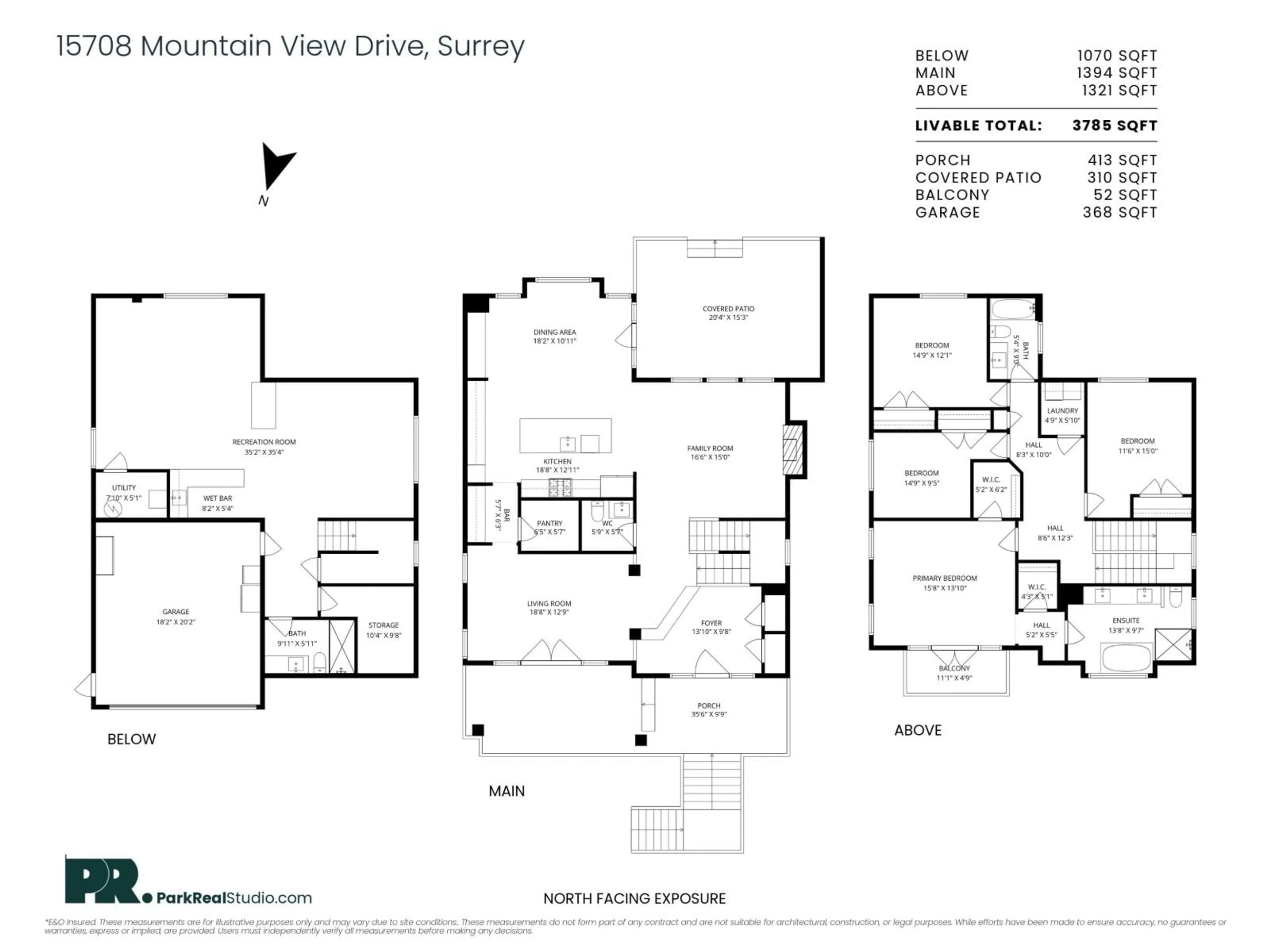 Floor plan for 15708 MOUNTAIN VIEW DRIVE, Surrey British Columbia V3Z0C6