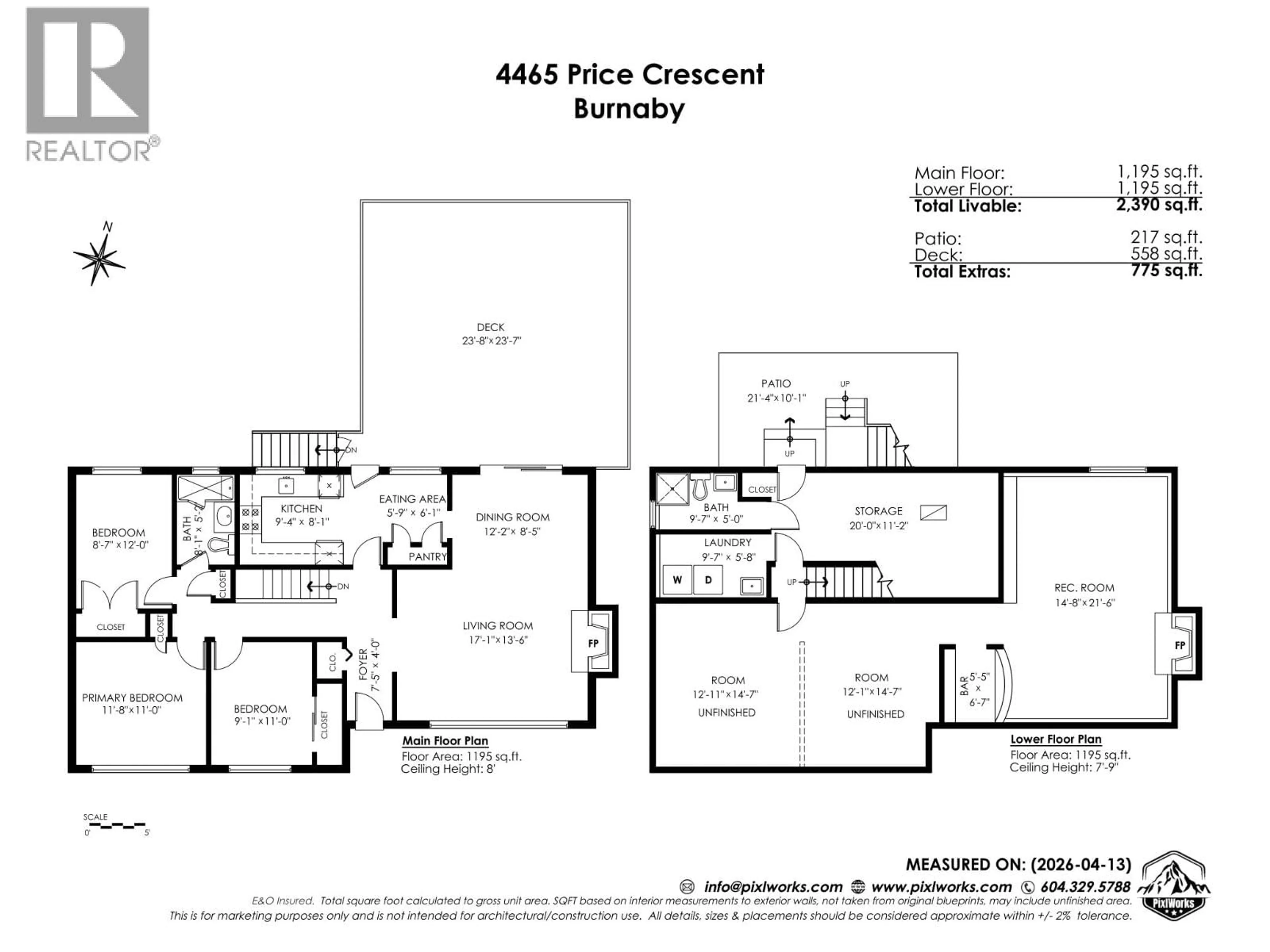 Floor plan for 4465 PRICE CRESCENT, Burnaby British Columbia V5G2N5