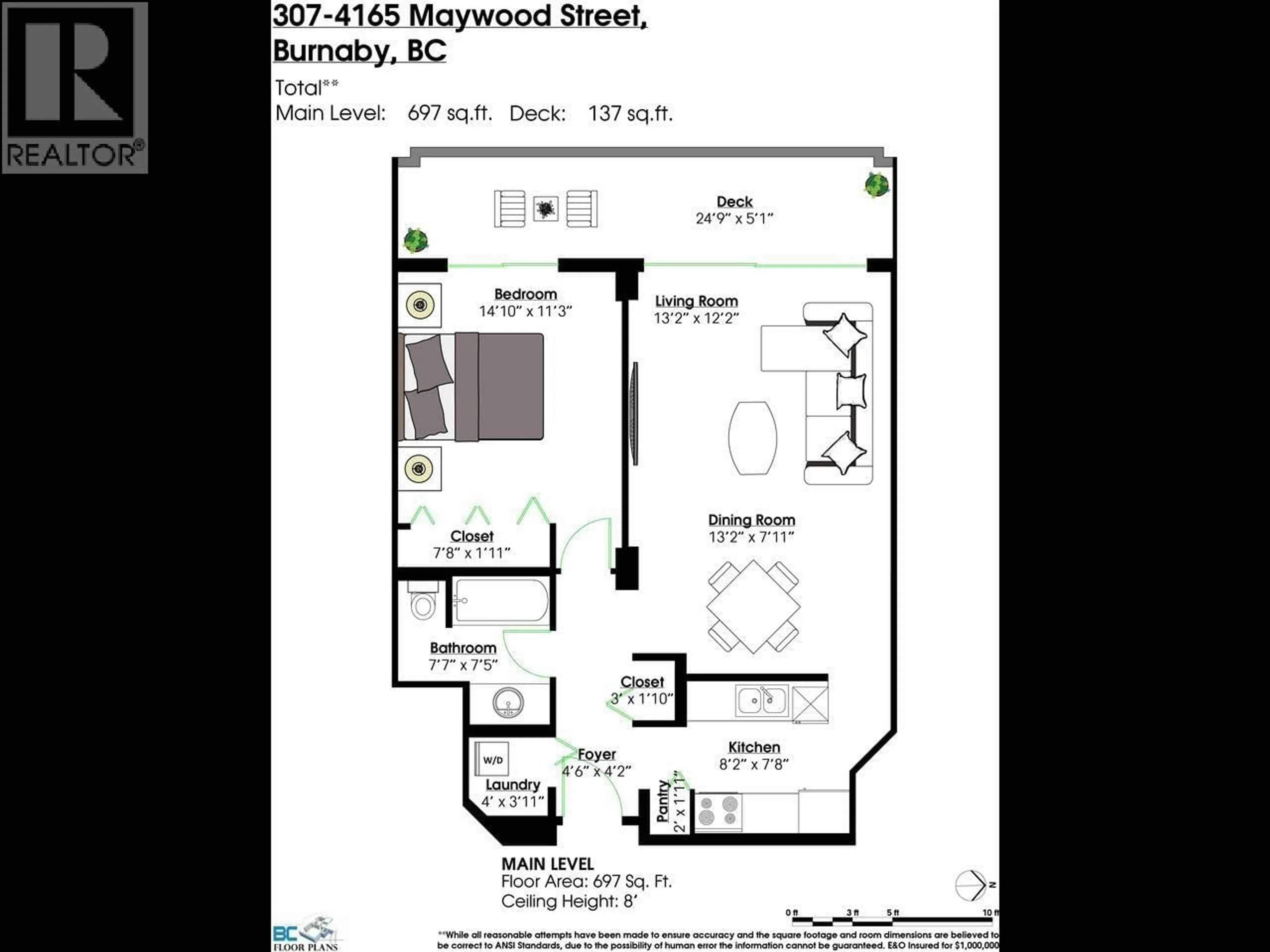 Floor plan for 307 - 4165 MAYWOOD STREET, Burnaby British Columbia V5H4E3