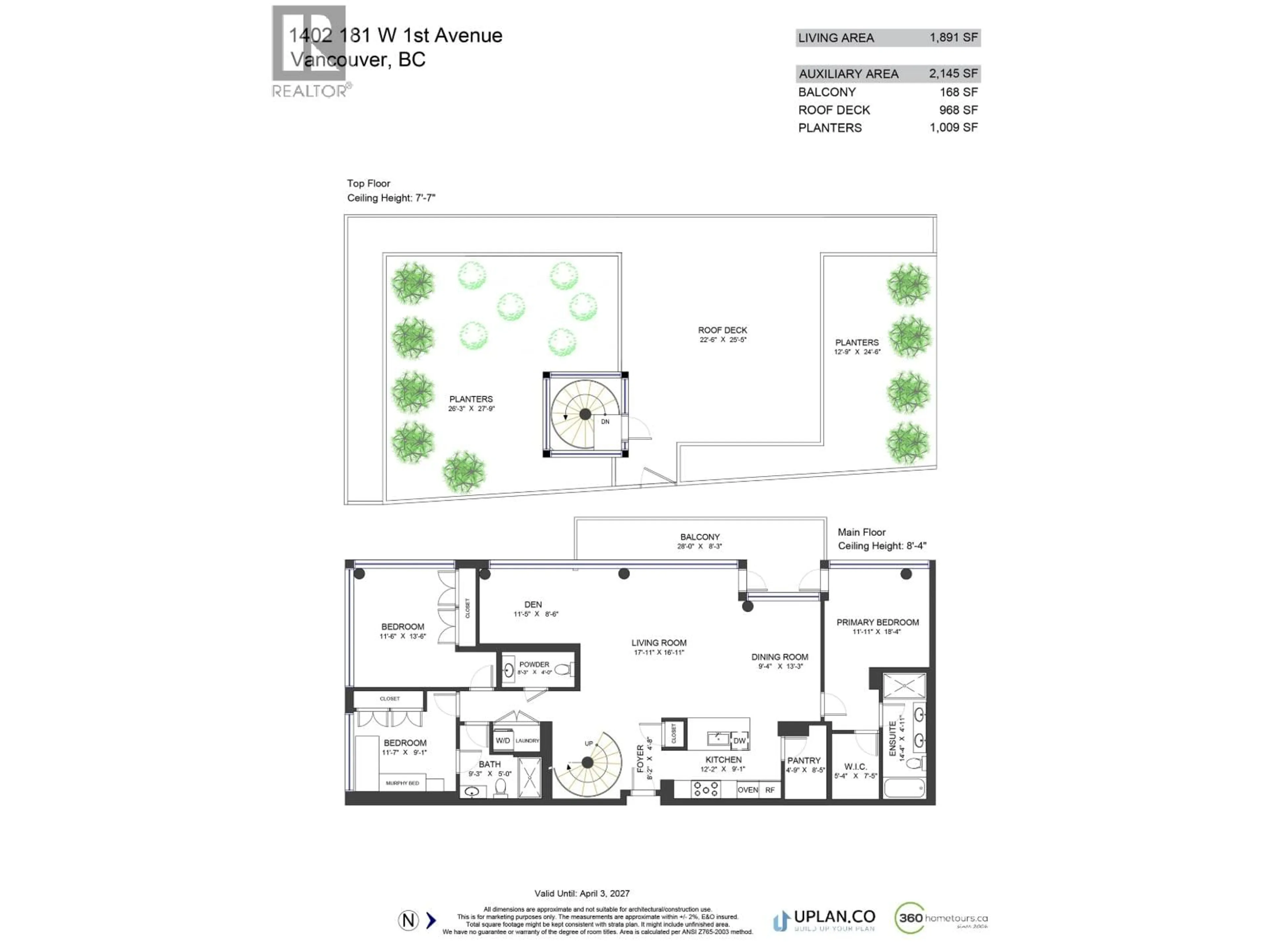 Floor plan for 1402 - 181 1ST AVENUE, Vancouver British Columbia V5Y0E3