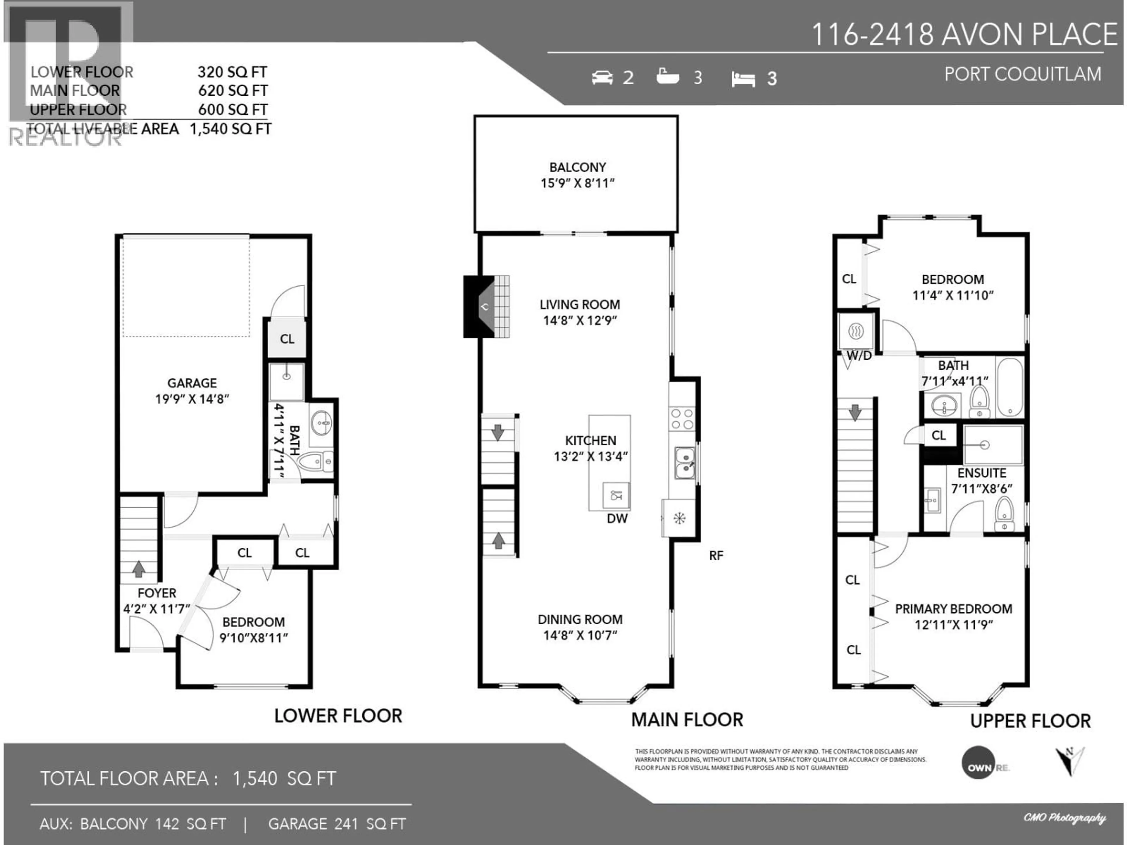Floor plan for 116 - 2418 AVON PLACE, Port Coquitlam British Columbia V3B0C7