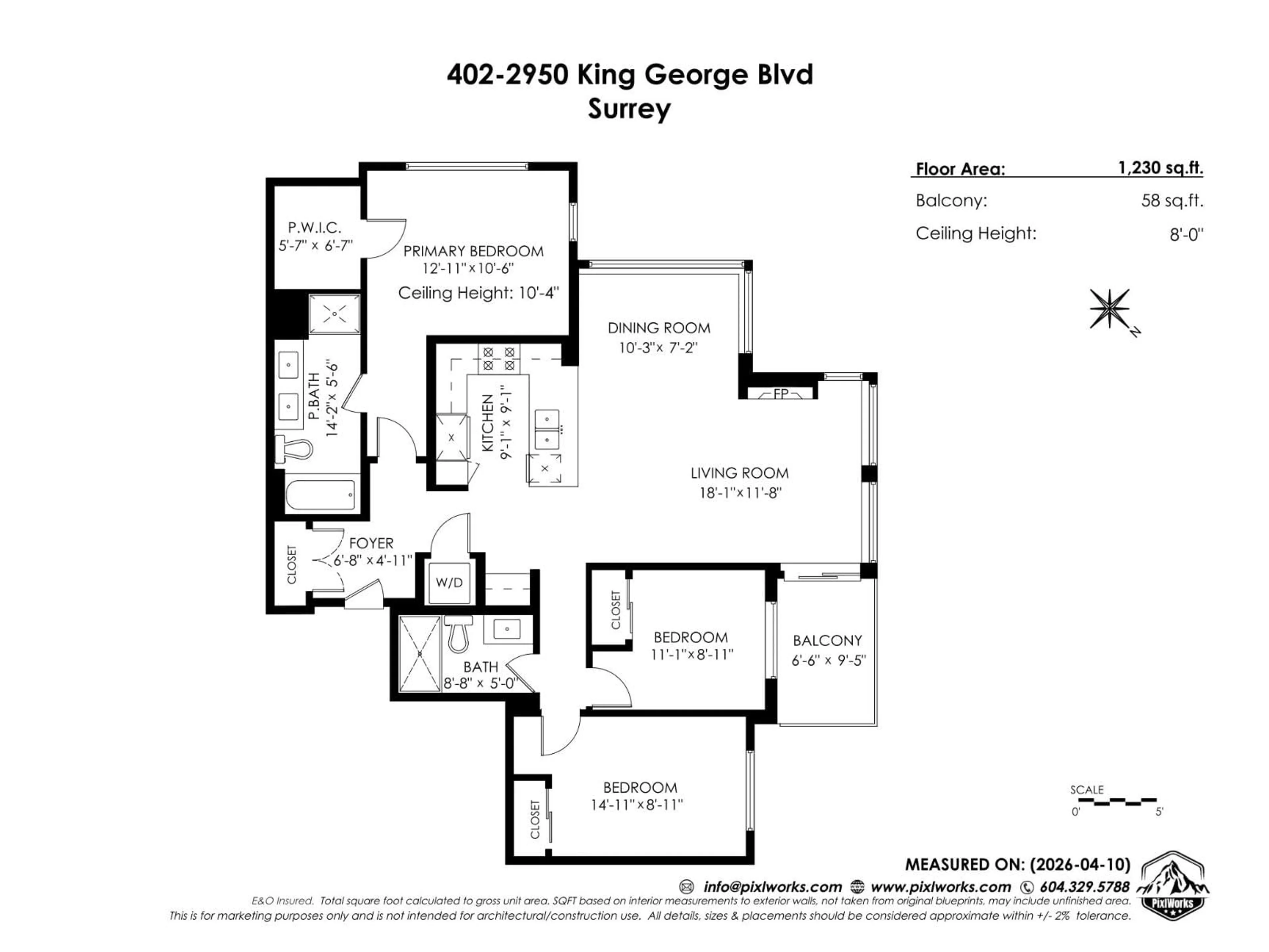 Floor plan for 402 - 2950 KING GEORGE BOULEVARD, Surrey British Columbia V4P0E5