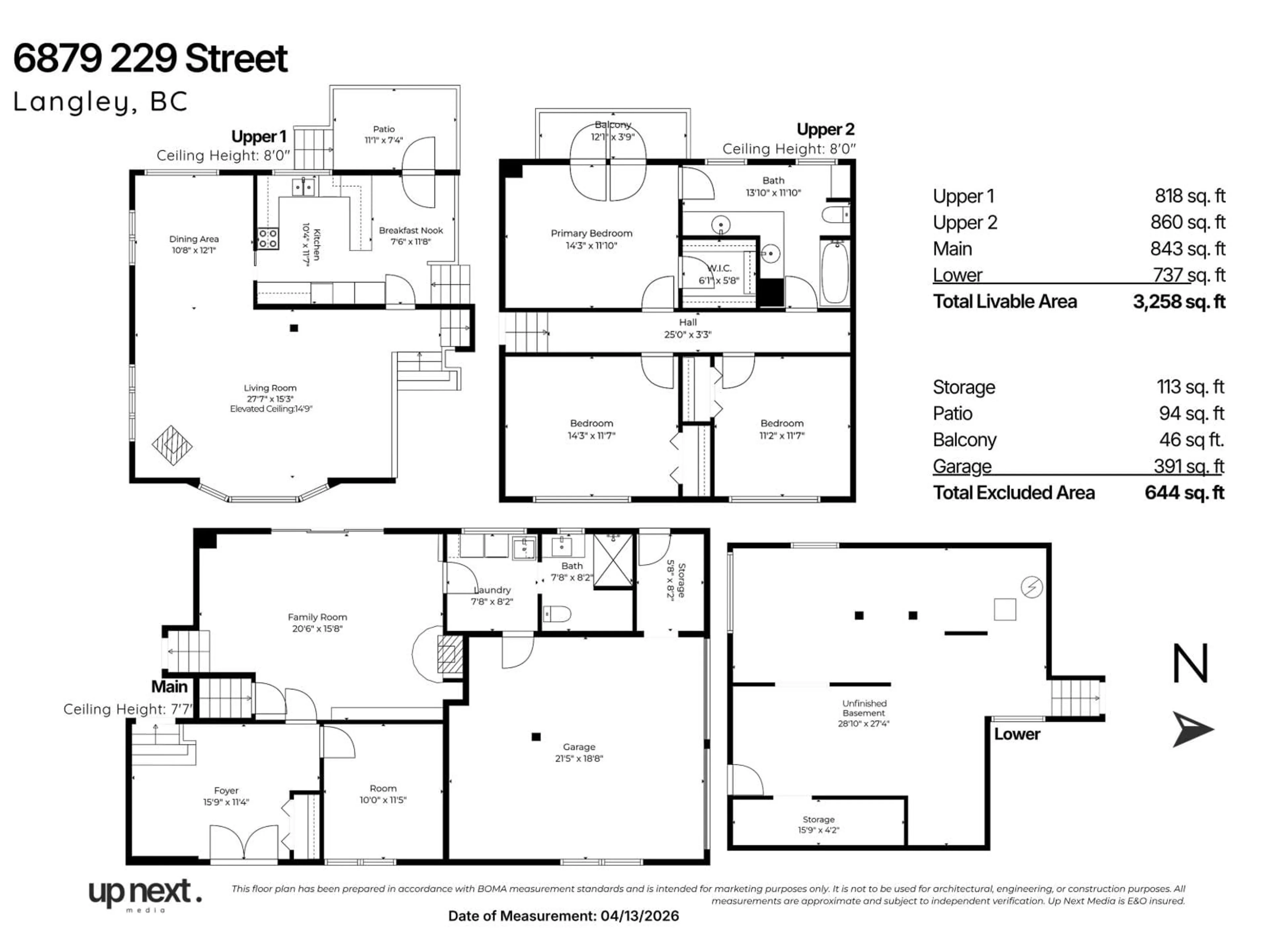 Floor plan for 6879 229TH STREET, Langley British Columbia V2Y2J7