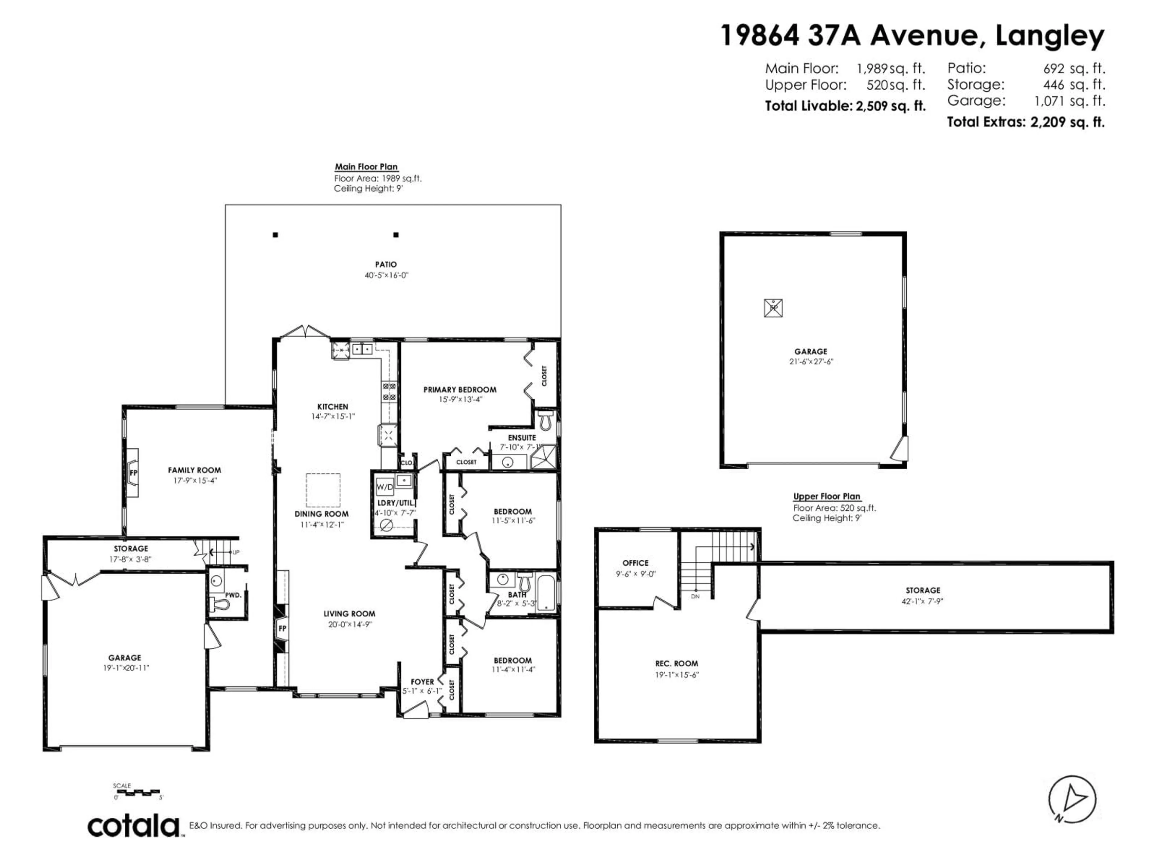 Floor plan for 19864 37A AVENUE, Langley British Columbia V3A2S7