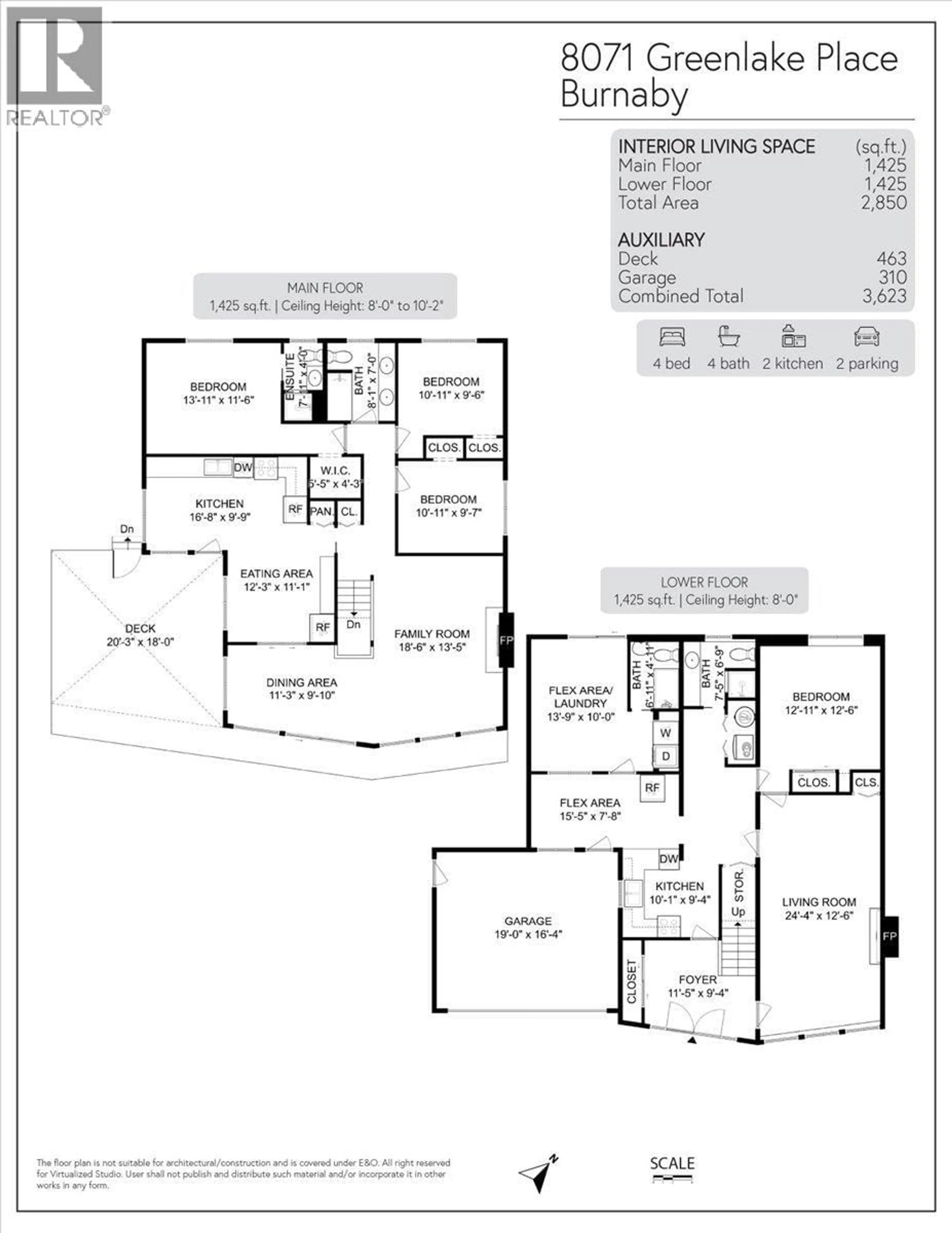Floor plan for 8071 GREENLAKE PLACE, Burnaby British Columbia V5A3N5