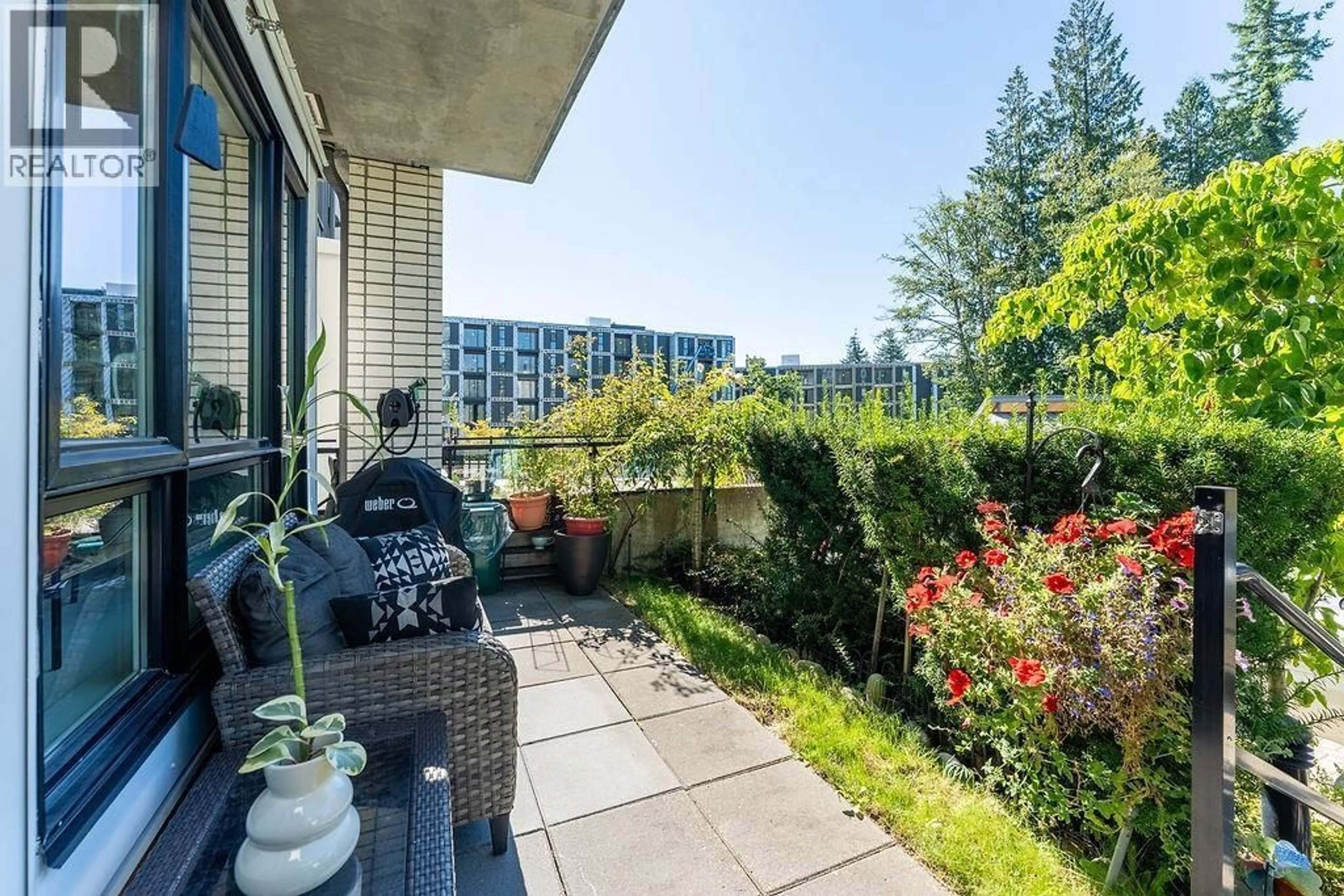 Patio, water/lake/river/ocean view for 104 - 9350 UNIVERSITY HIGH STREET, Burnaby British Columbia V5A0B6