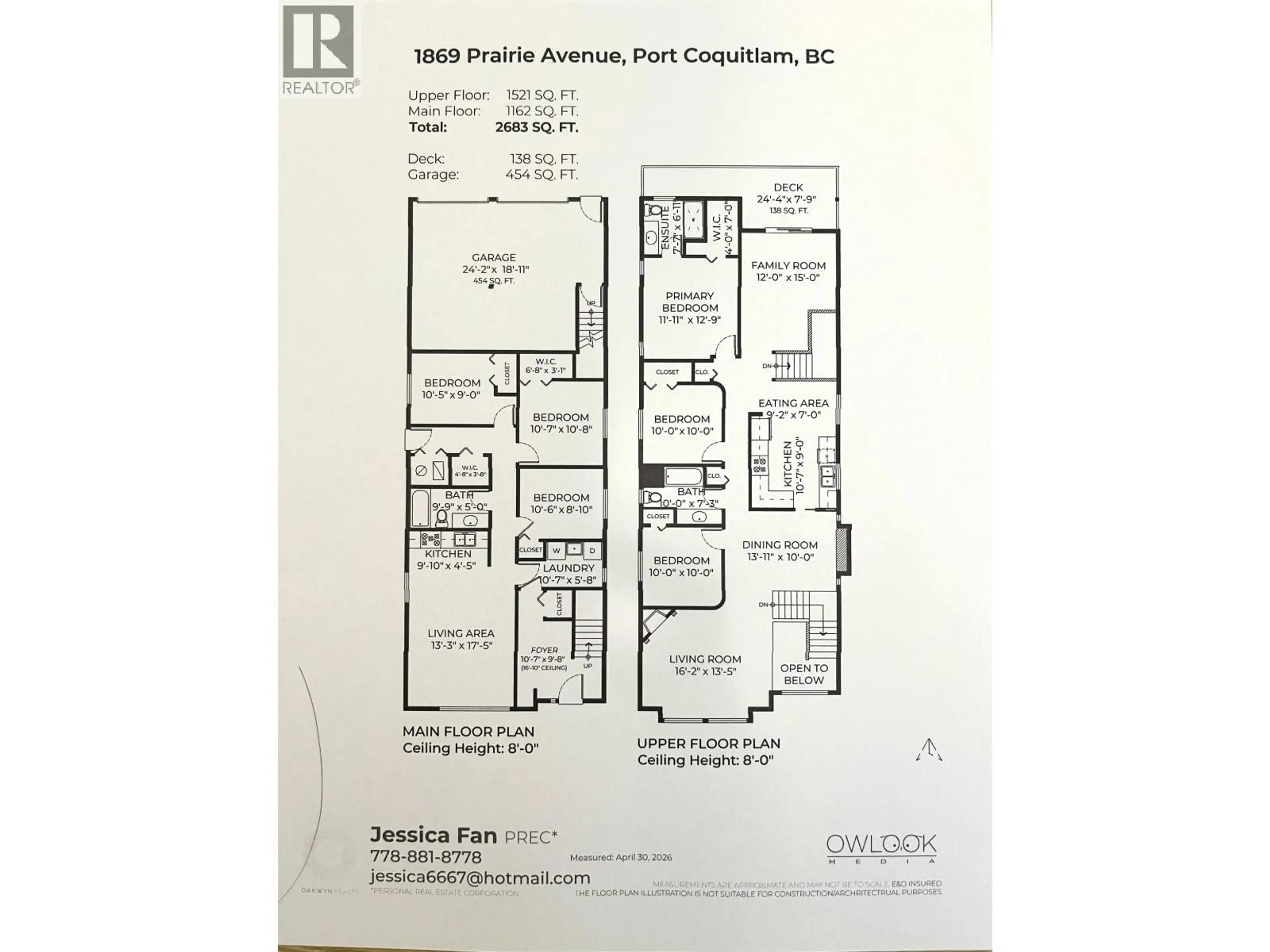 Floor plan for 1869 PRAIRIE AVENUE, Port Coquitlam British Columbia V3B1V2