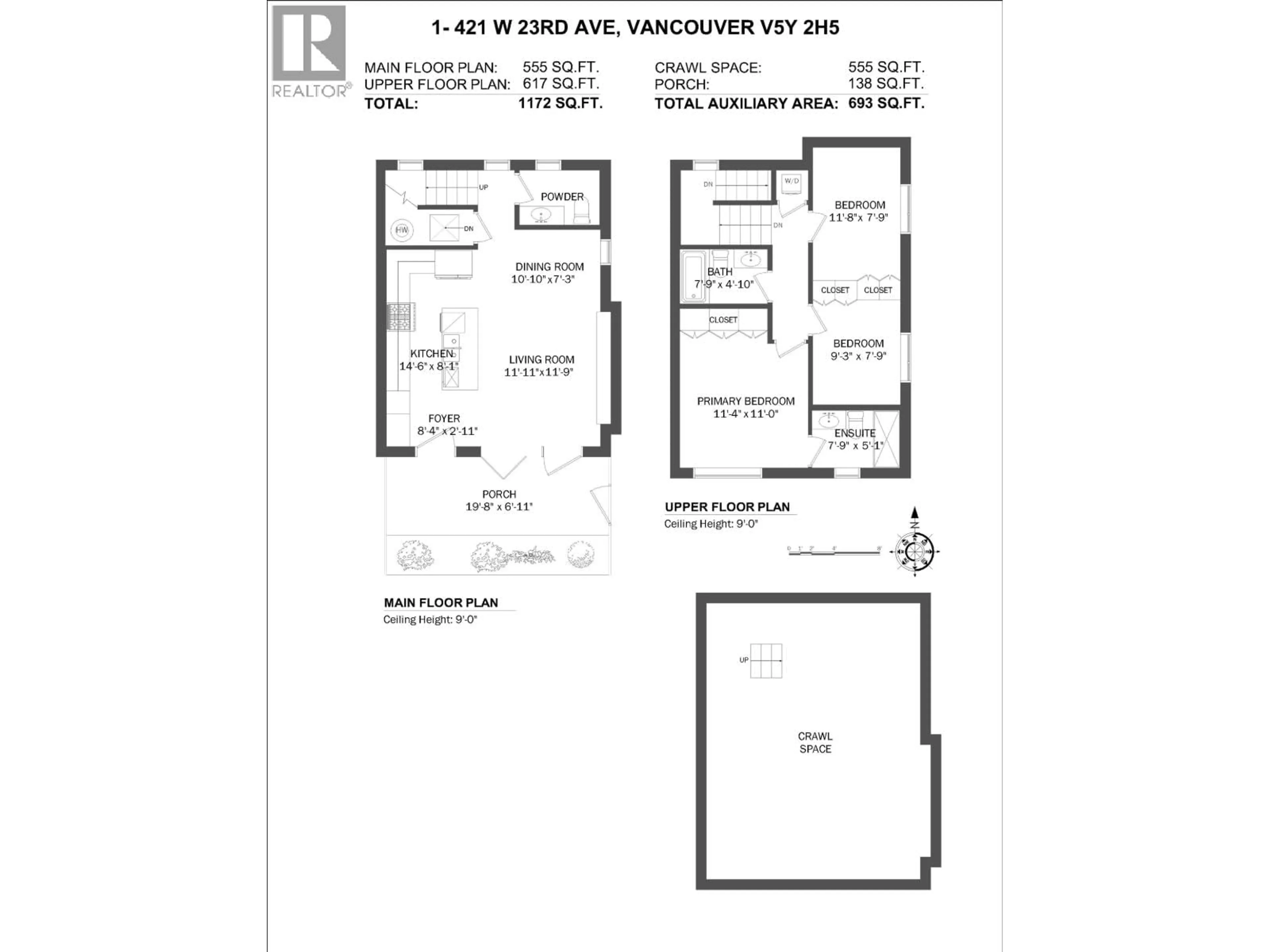 Floor plan for 1 - 421 23RD AVENUE, Vancouver British Columbia V5Y2H5