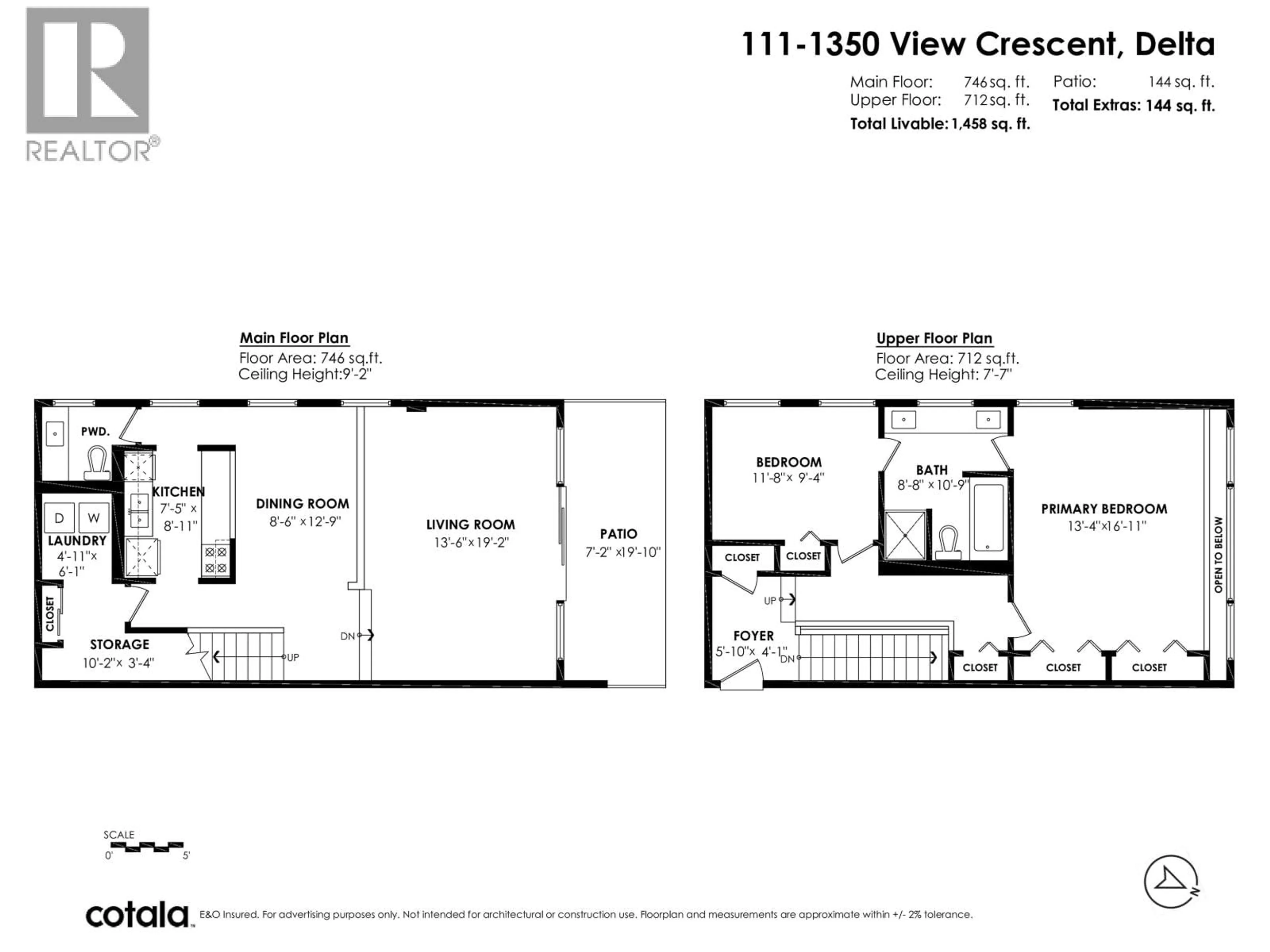 Floor plan for 111 - 1350 VIEW CRESCENT, Delta British Columbia V4L2K3