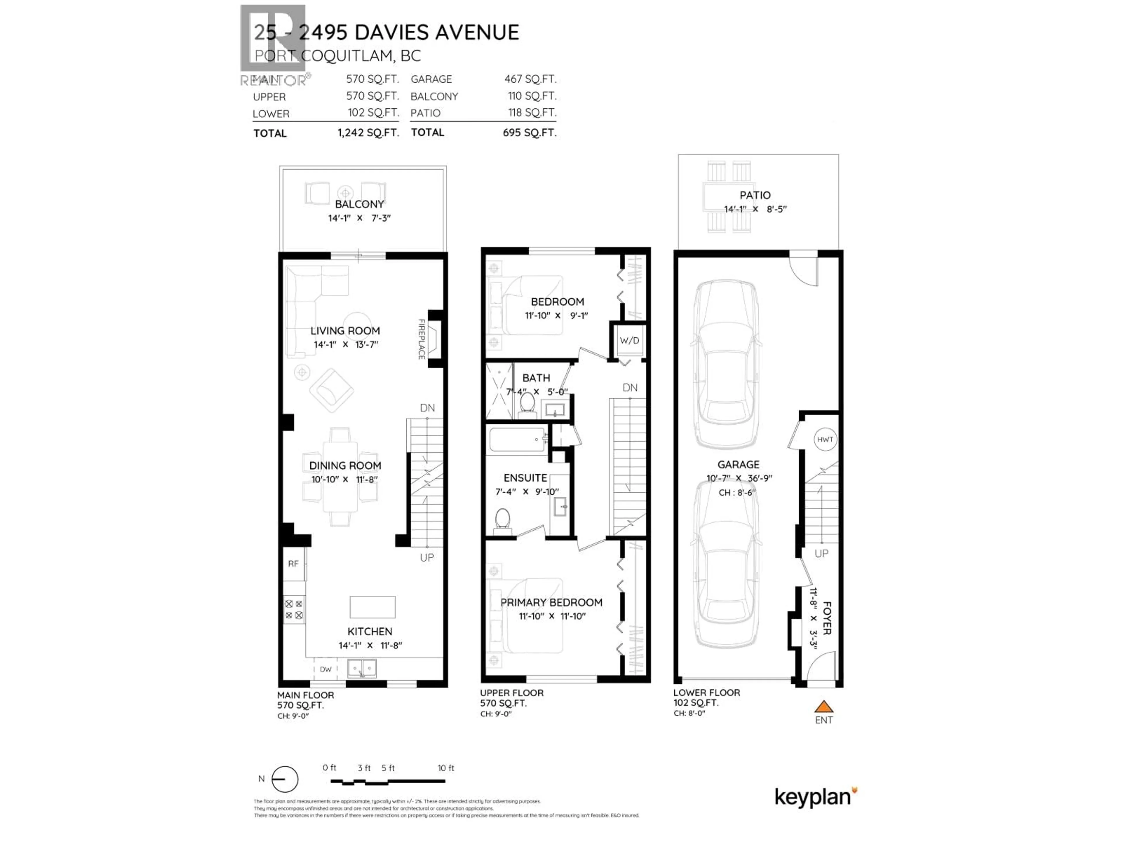 Floor plan for 25 - 2495 DAVIES AVENUE, Port Coquitlam British Columbia V3C0B2