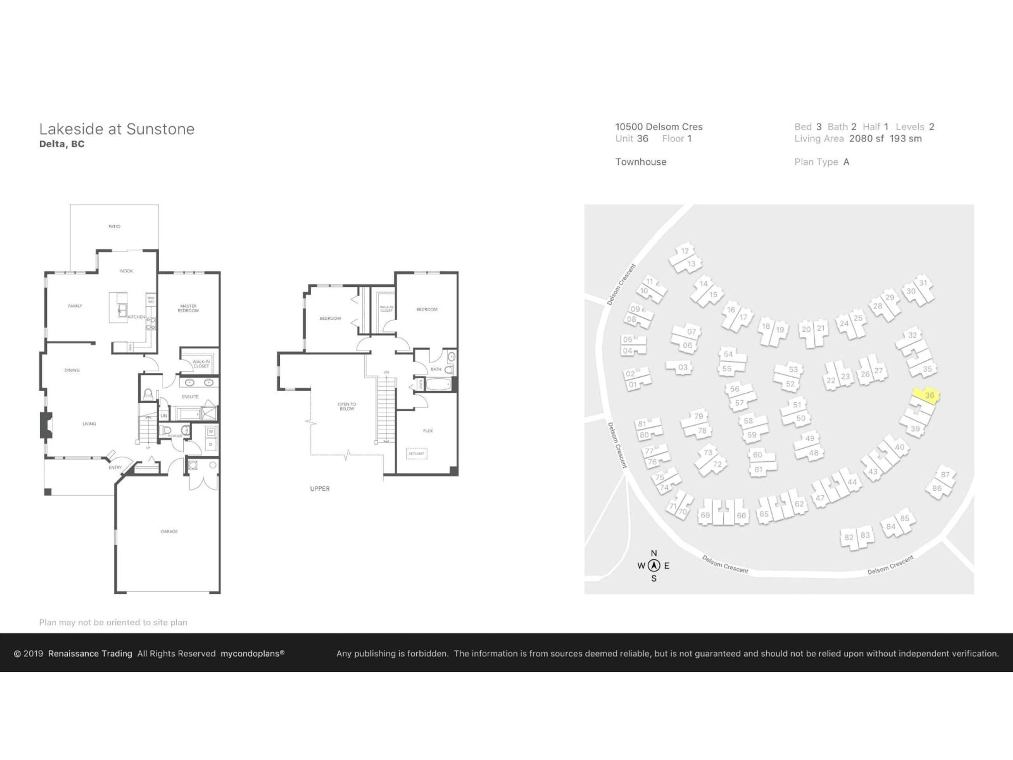 Floor plan for 36 - 10500 DELSOM CRESCENT, Delta British Columbia V4C0C3