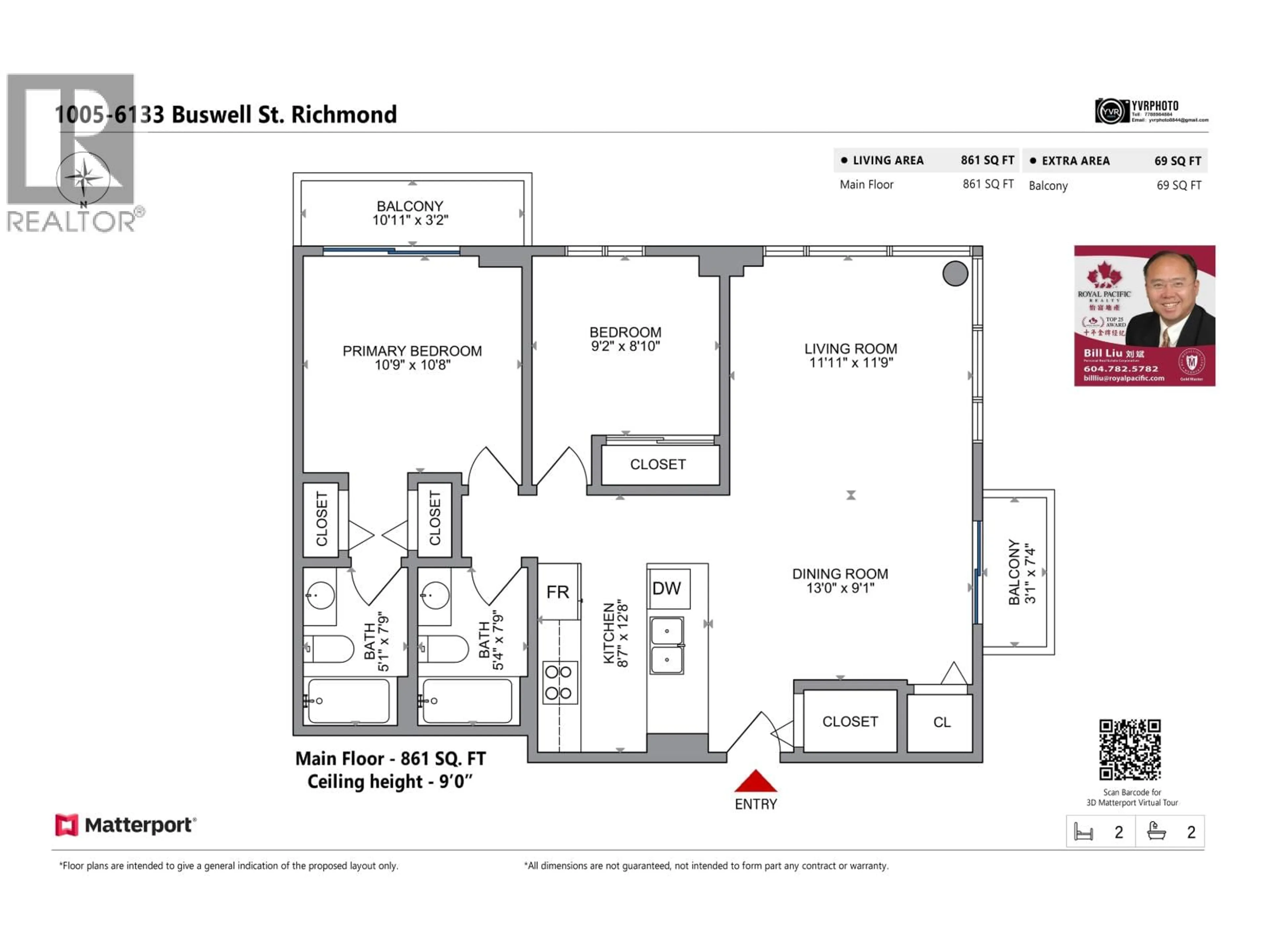 Floor plan for 1005 - 6133 BUSWELL STREET, Richmond British Columbia V6Y0B2