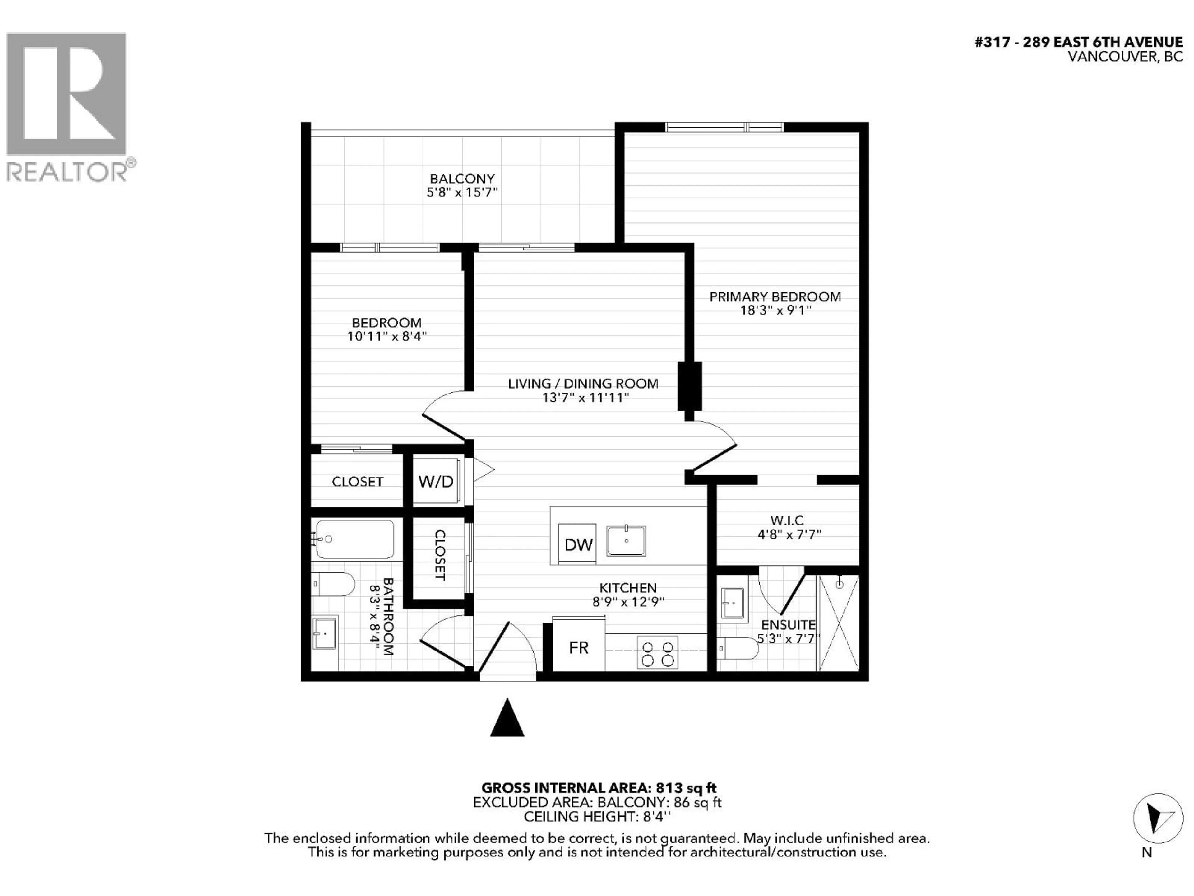 Floor plan for 317 - 289 6TH AVENUE, Vancouver British Columbia V5T0E9