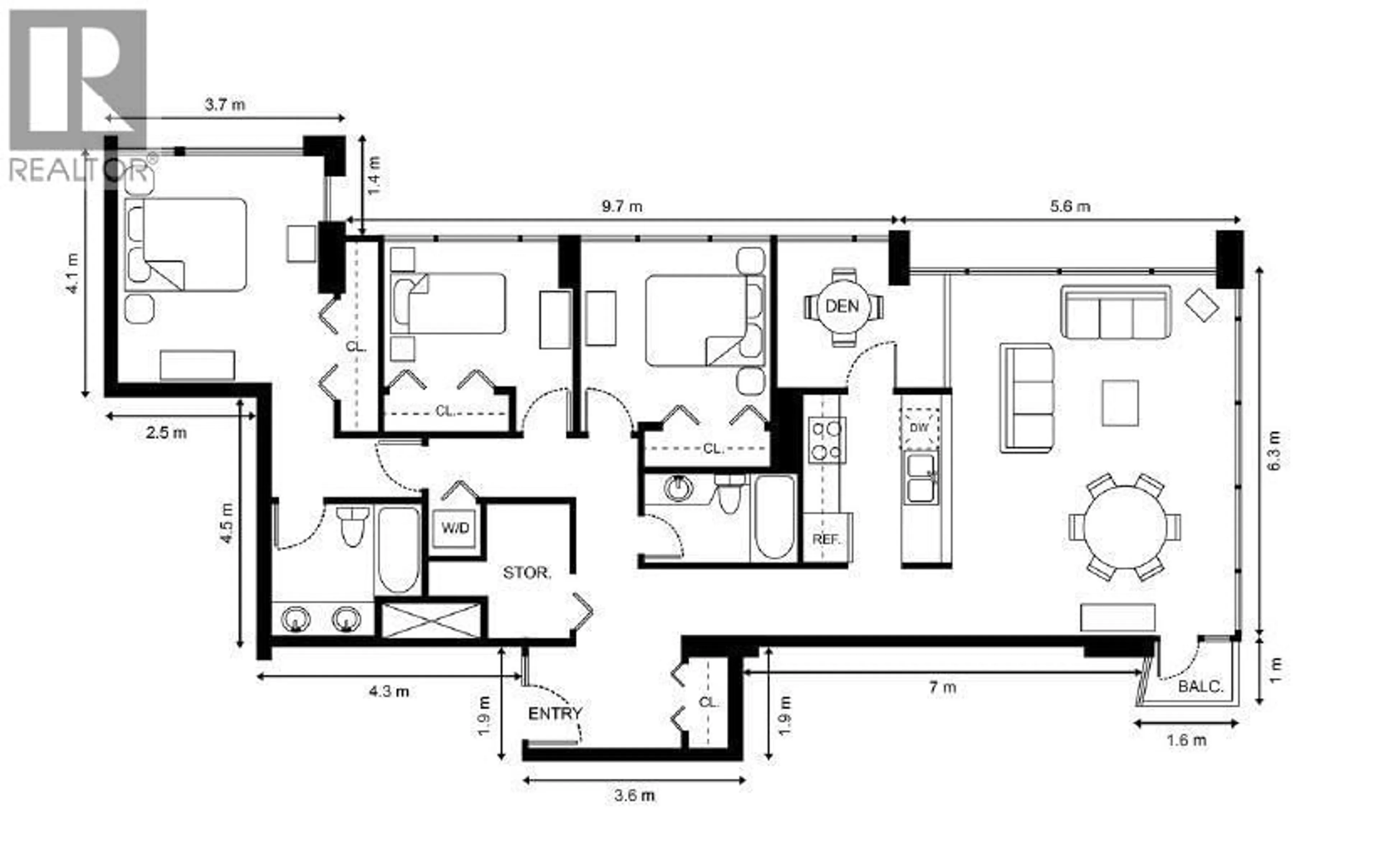 Floor plan for 1906 - 1228 MARINASIDE CRESCENT, Vancouver British Columbia V6Z2W4