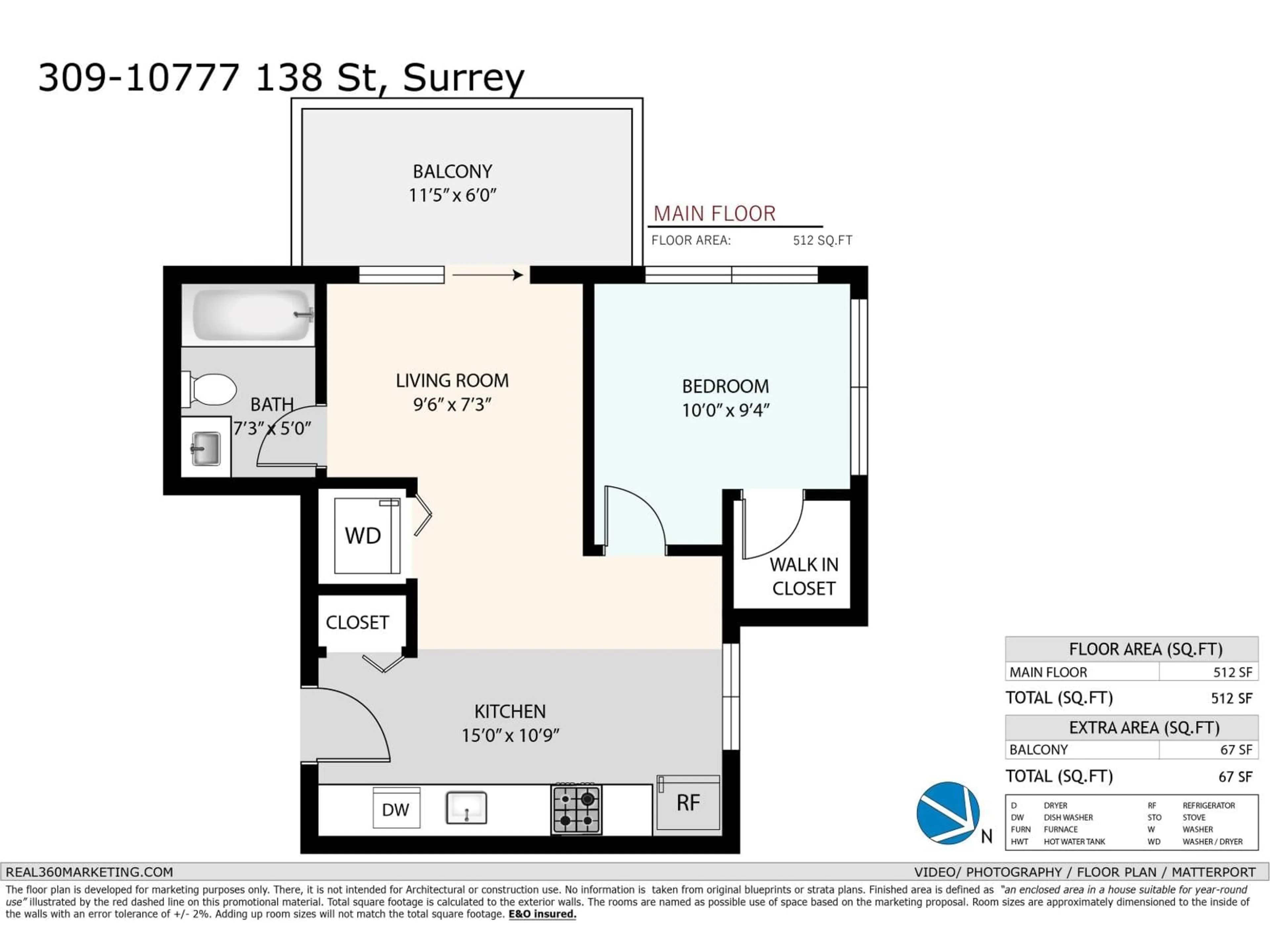 Floor plan for 309 - 10777 138 STREET, Surrey British Columbia V3T0T5