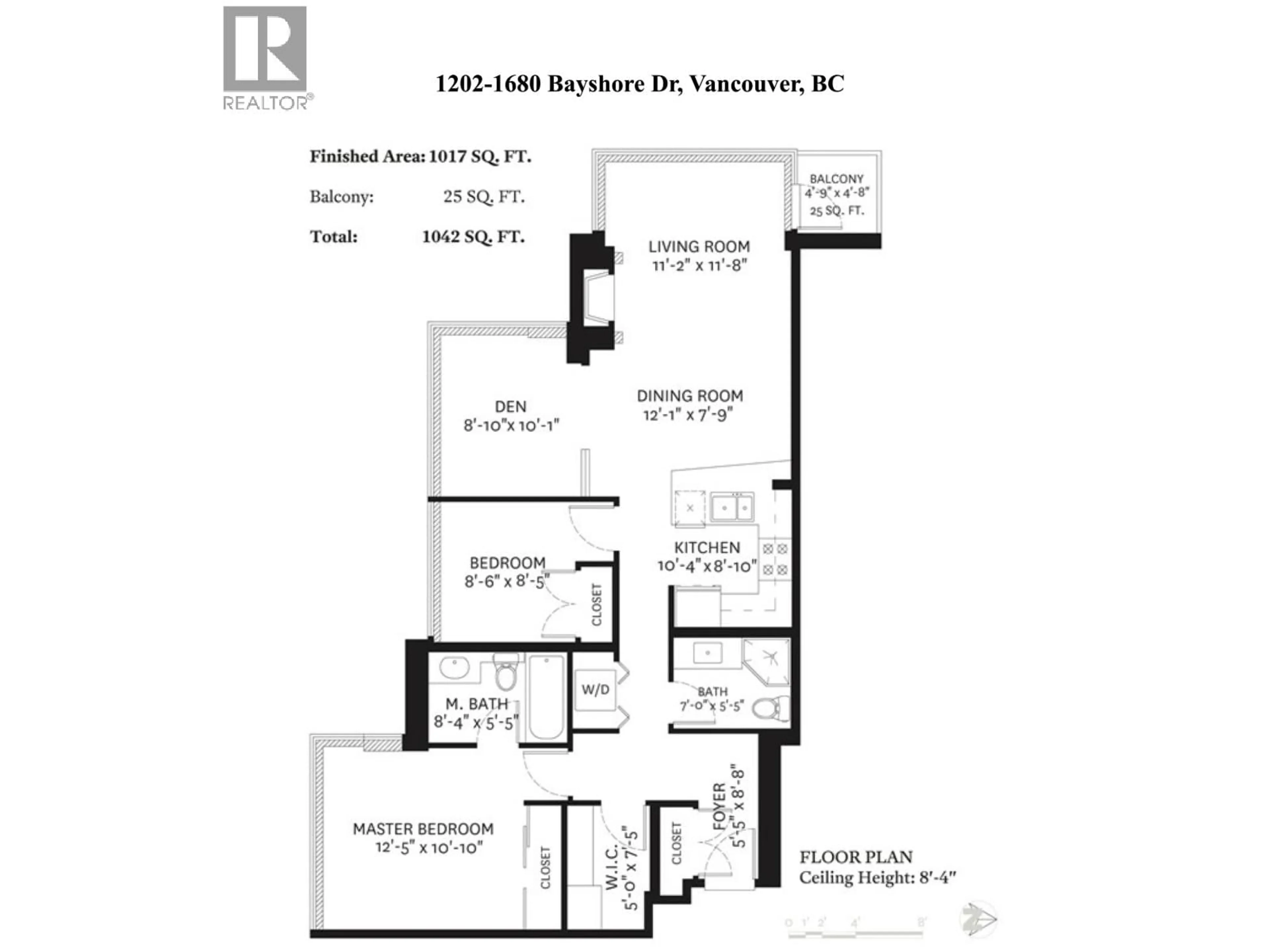 Floor plan for 1202 - 1680 BAYSHORE DRIVE, Vancouver British Columbia V6G3H6