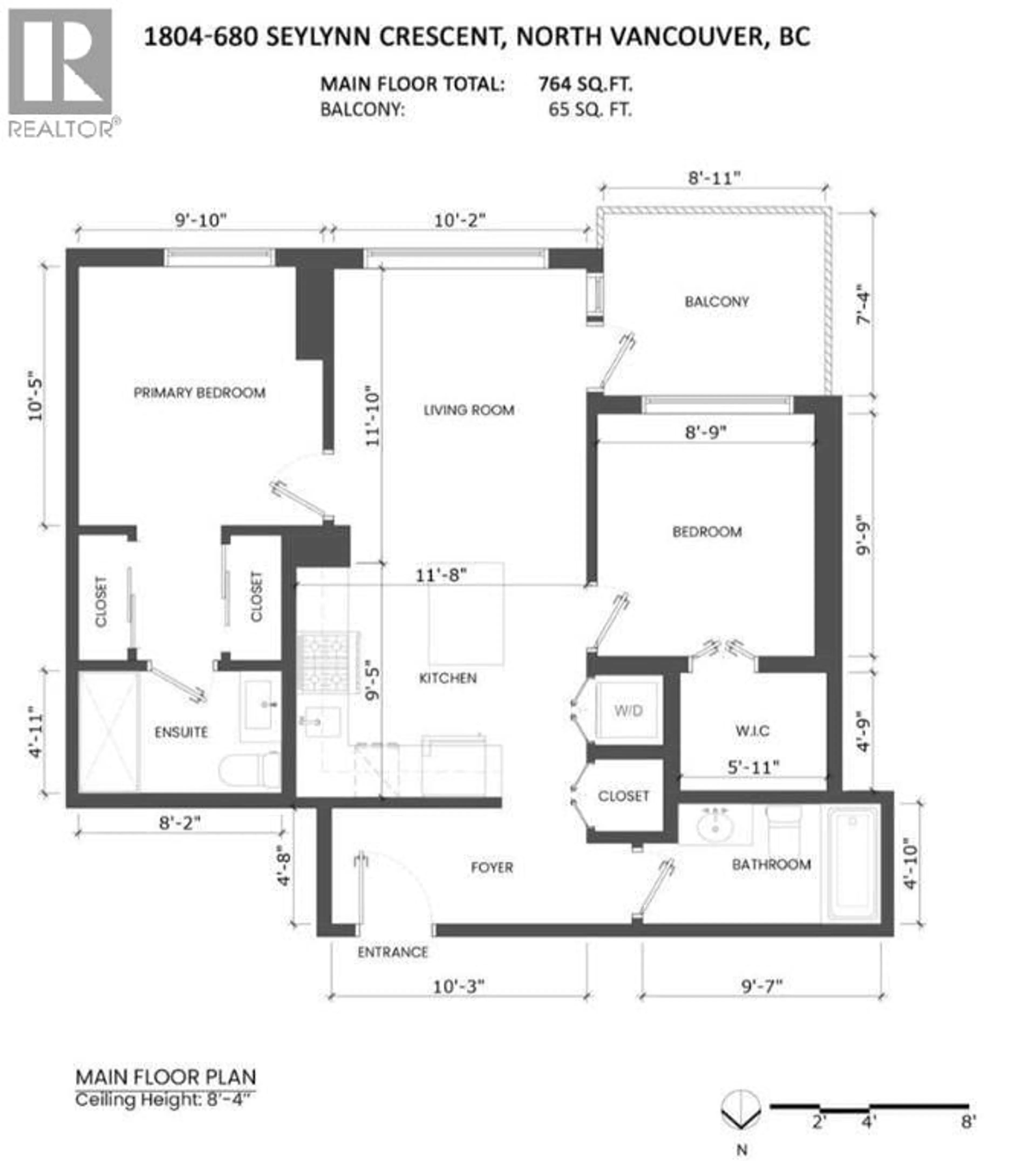 Floor plan for 1804 - 680 SEYLYNN CRESCENT, North Vancouver British Columbia V7J0B5