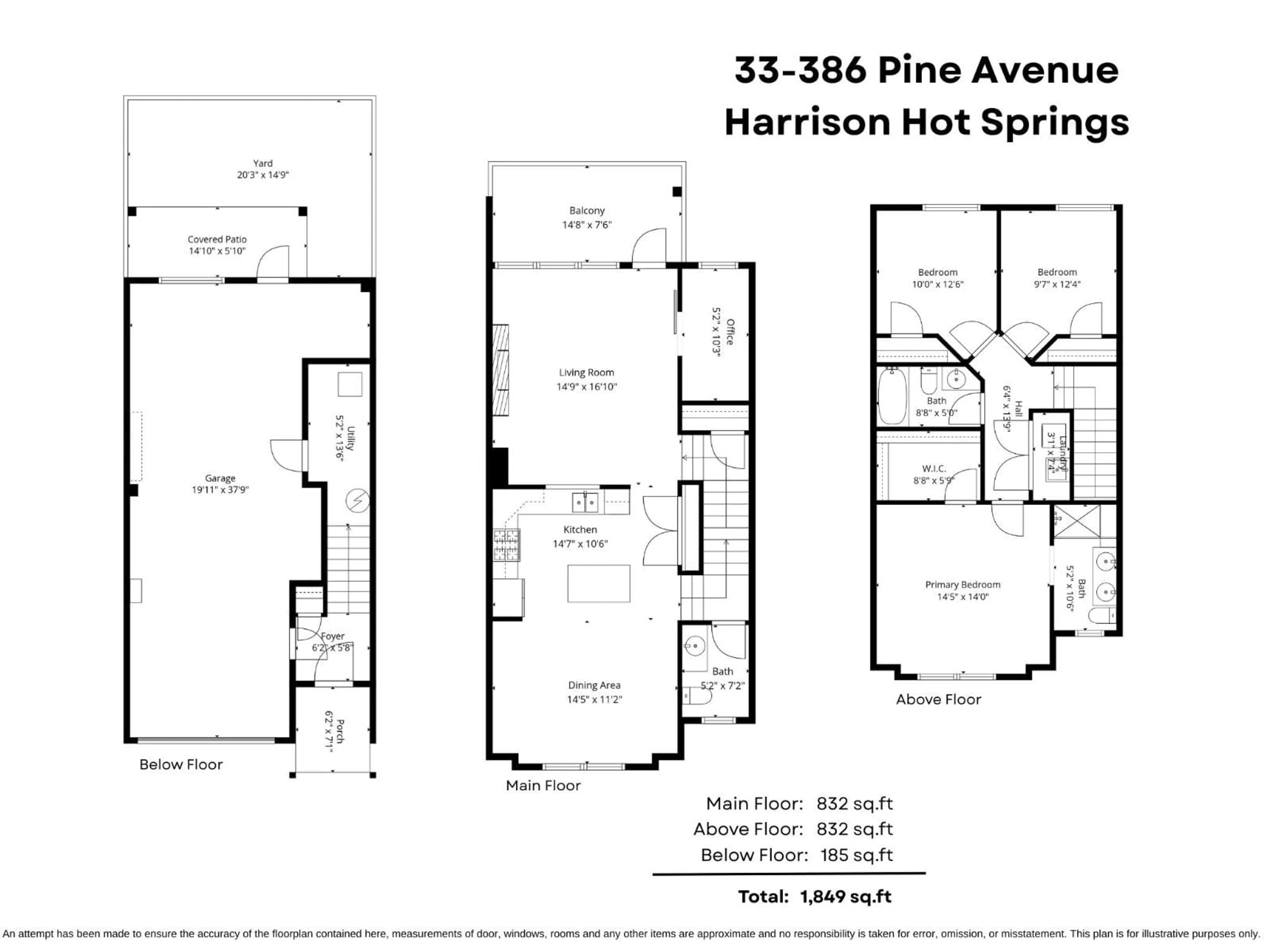 Floor plan for 33 - 386 PINE AVENUE, Harrison Hot Springs British Columbia V0M1K0