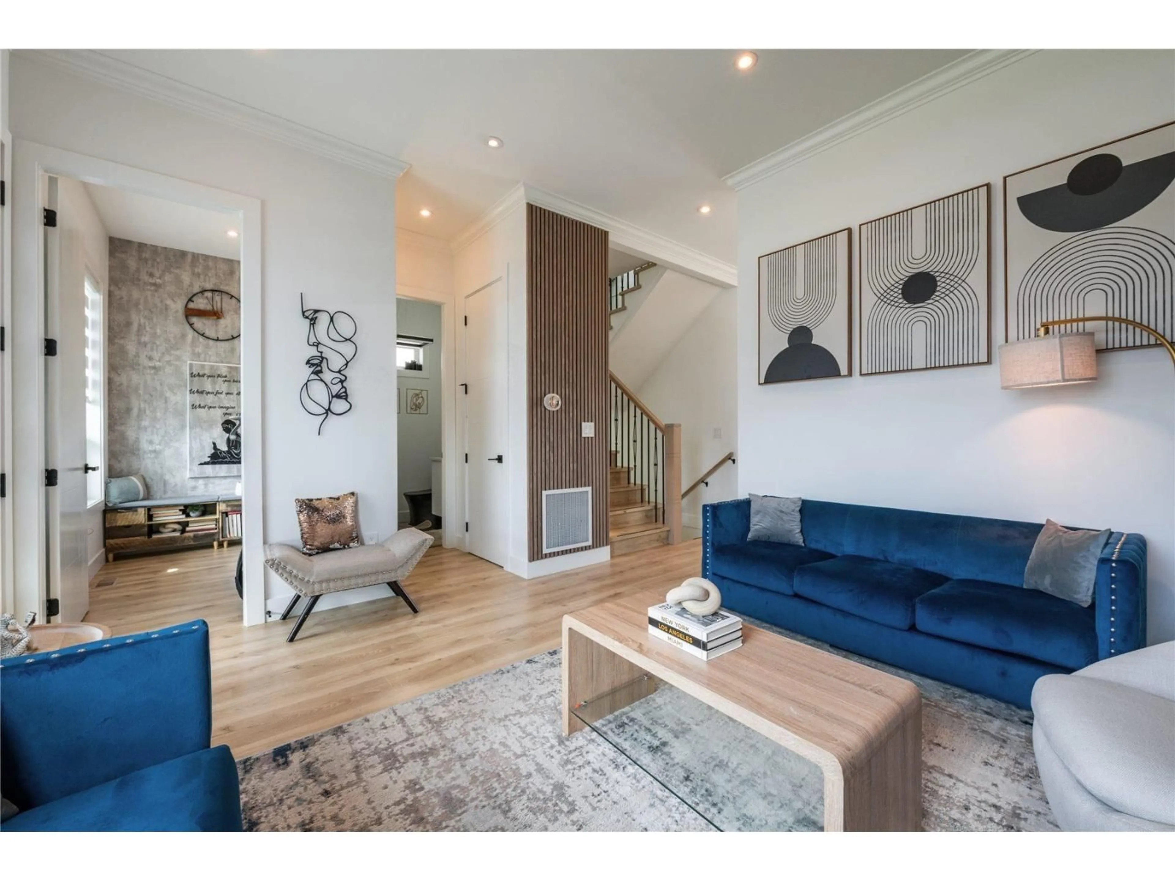 Living room with furniture, wood/laminate floor for 16737 15A AVENUE, Surrey British Columbia V3S9X7