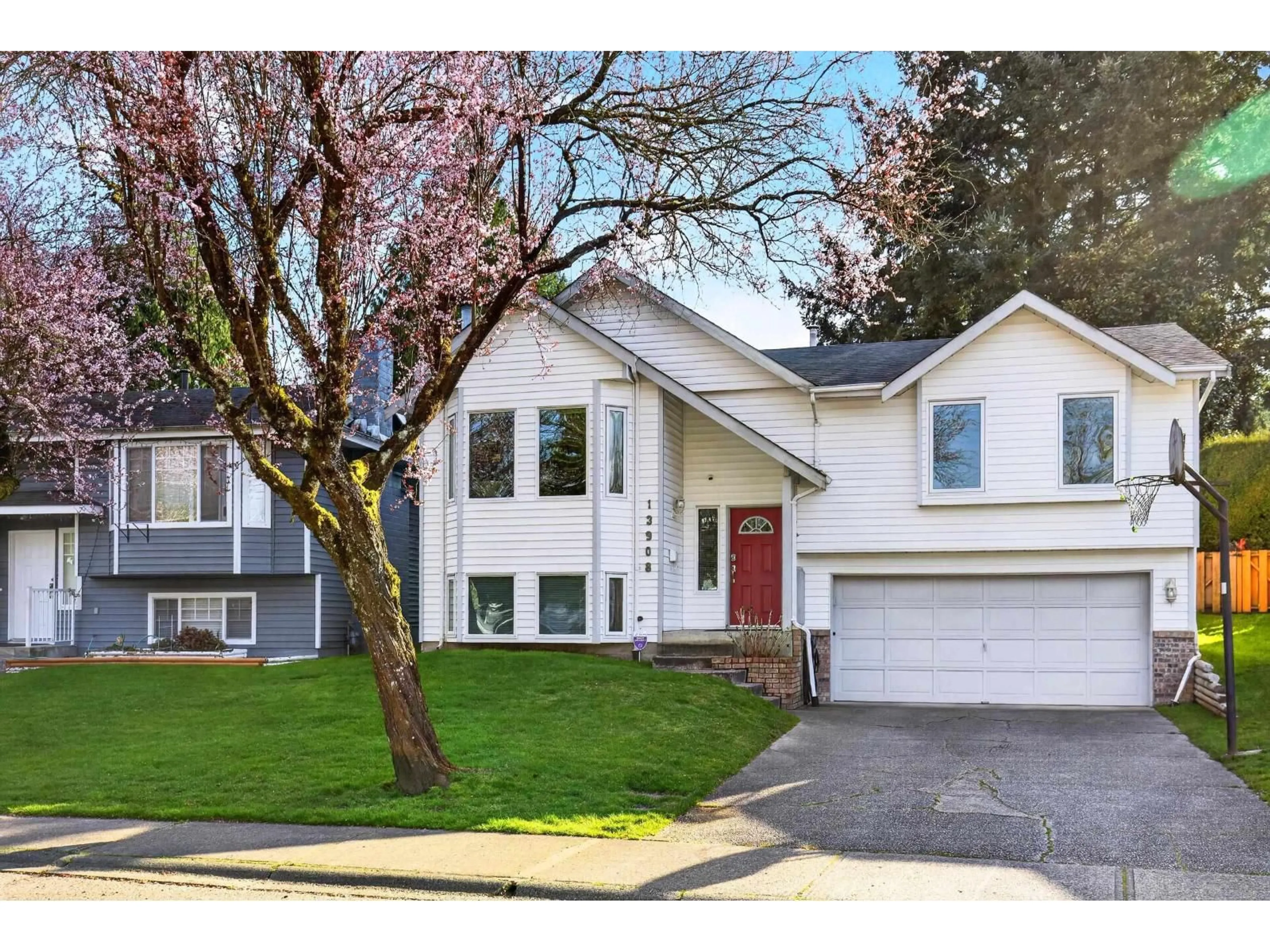 Home with vinyl exterior material, street for 13908 80B AVENUE, Surrey British Columbia V3W9B4