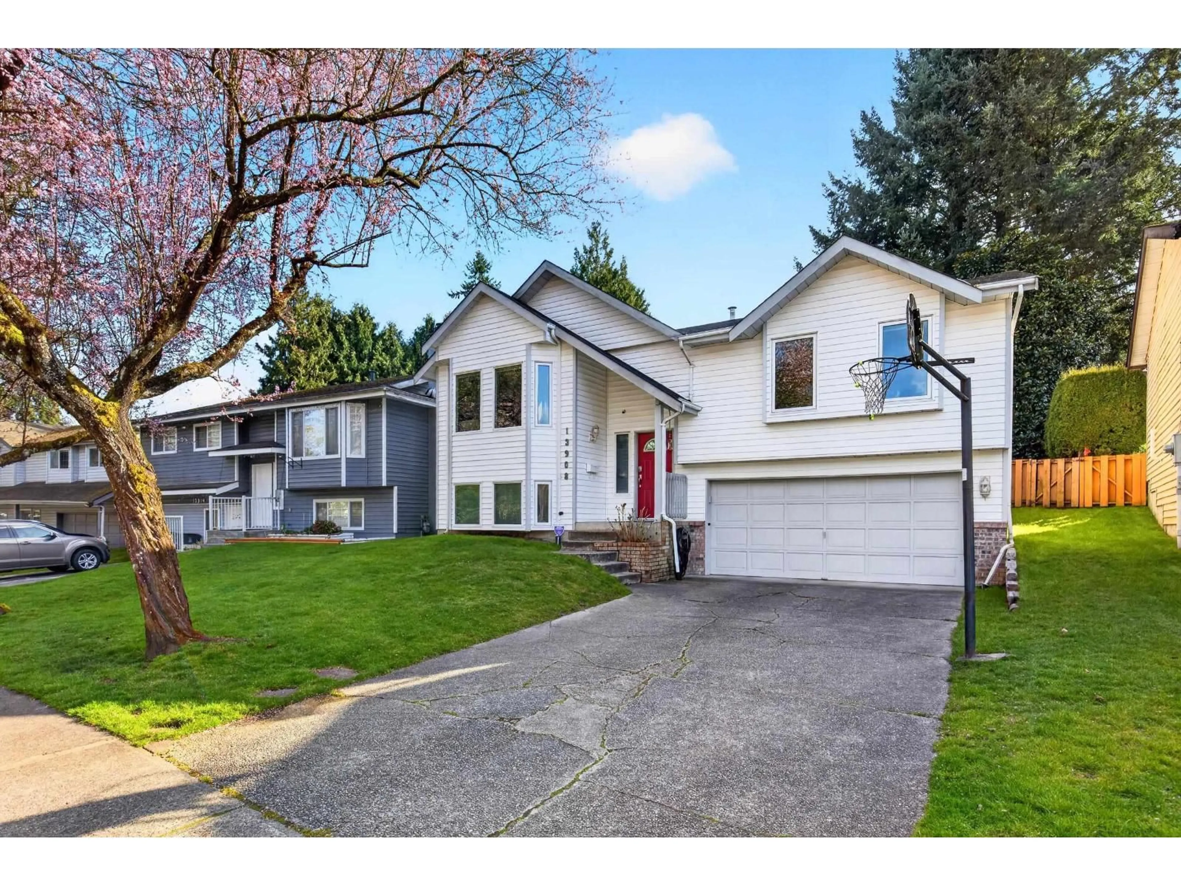 Home with vinyl exterior material, street for 13908 80B AVENUE, Surrey British Columbia V3W9B4