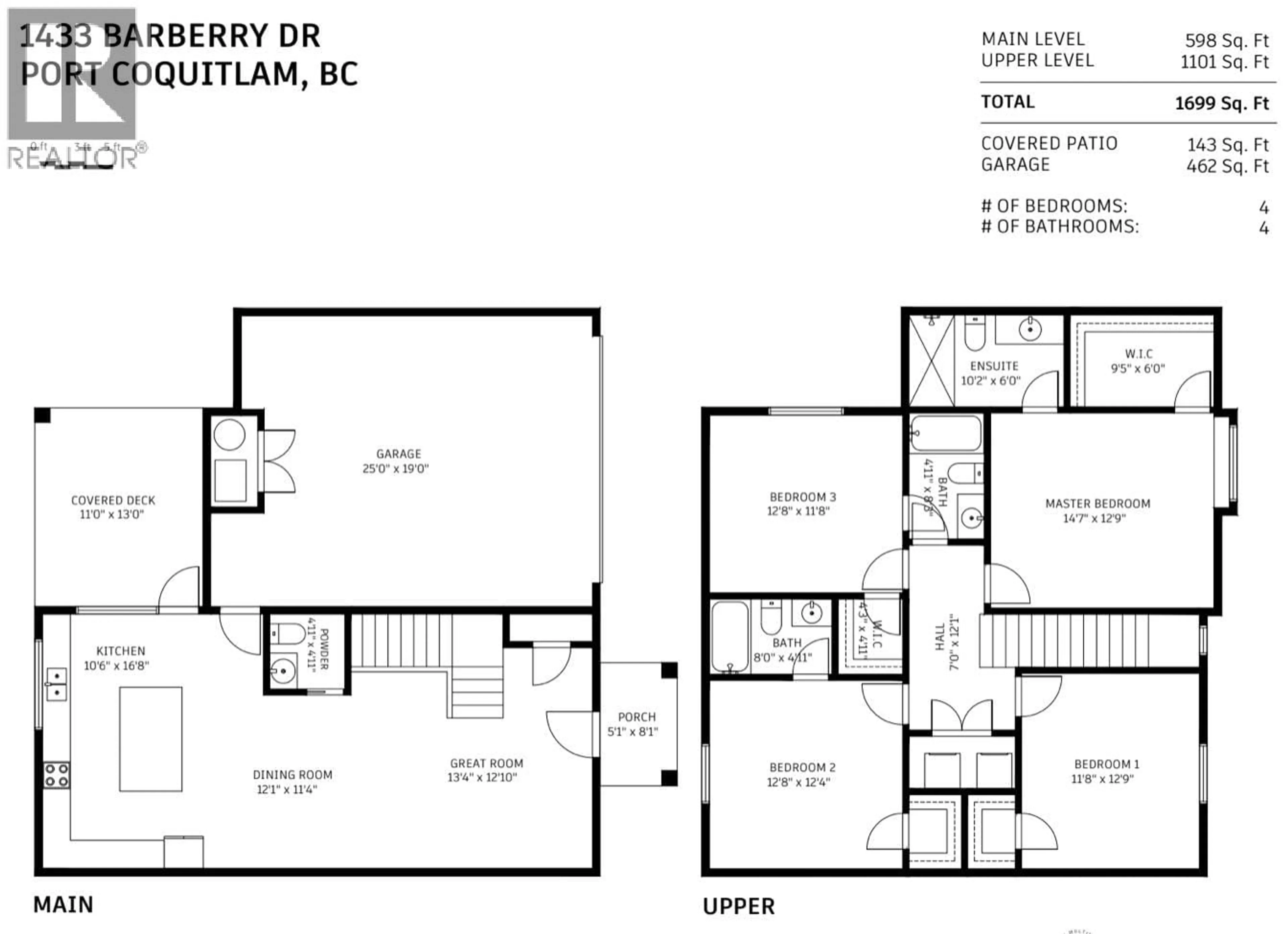 Floor plan for 1433 BARBERRY DRIVE, Port Coquitlam British Columbia V3B1G2