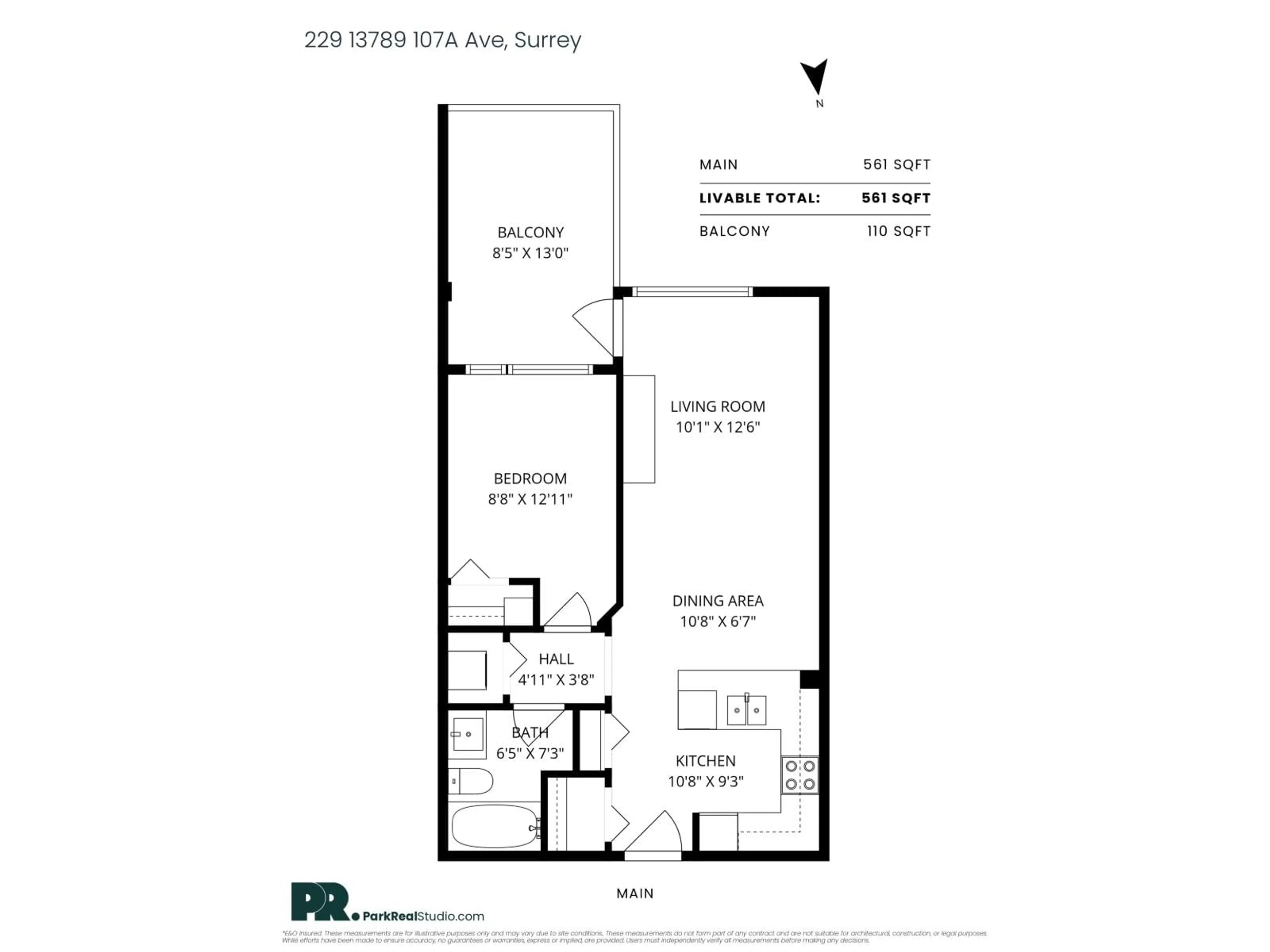 Floor plan for 229 - 13789 107A AVENUE, Surrey British Columbia V3T0B8