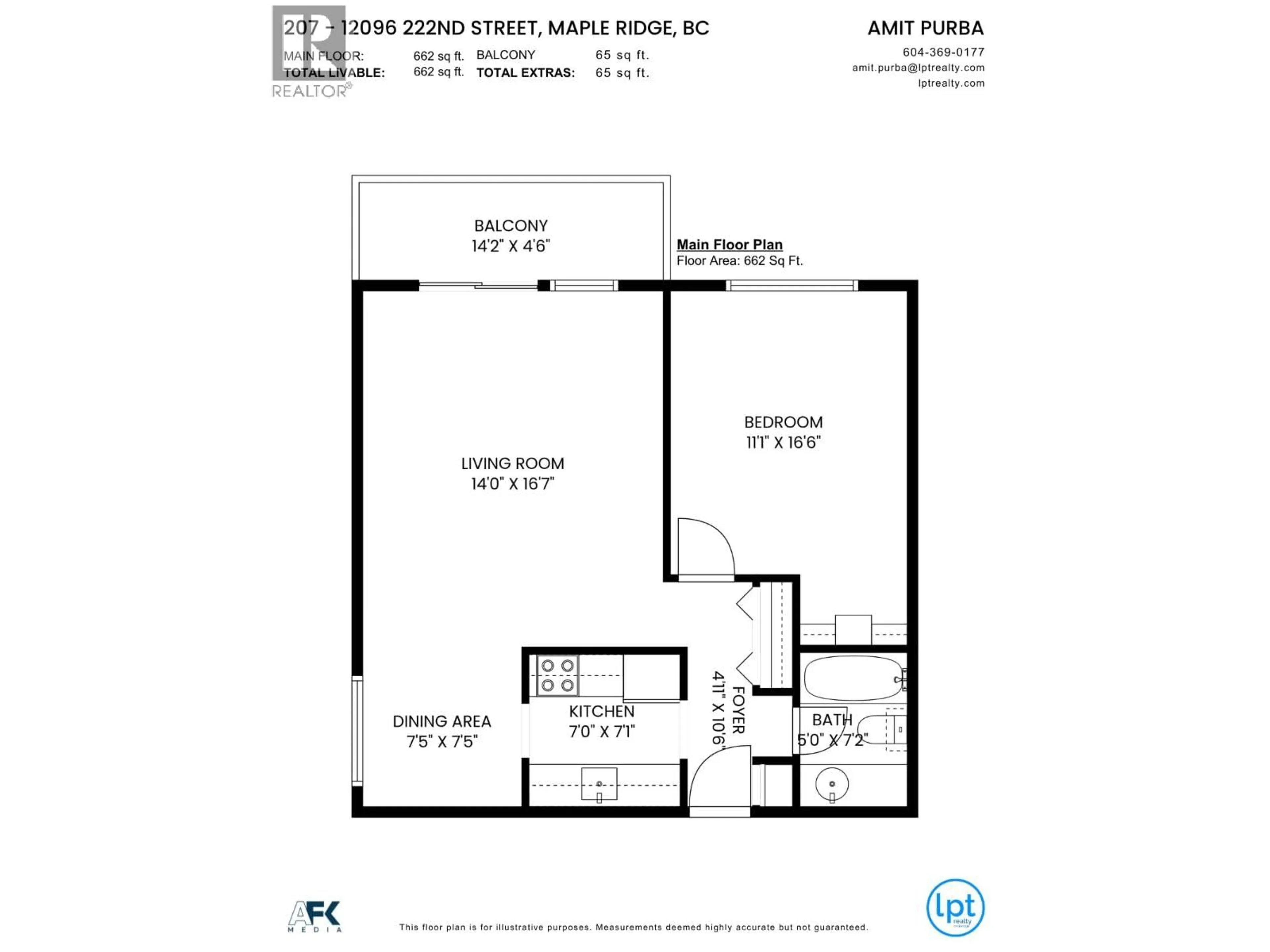 Floor plan for 207 - 12096 222 STREET, Maple Ridge British Columbia V2X5W1