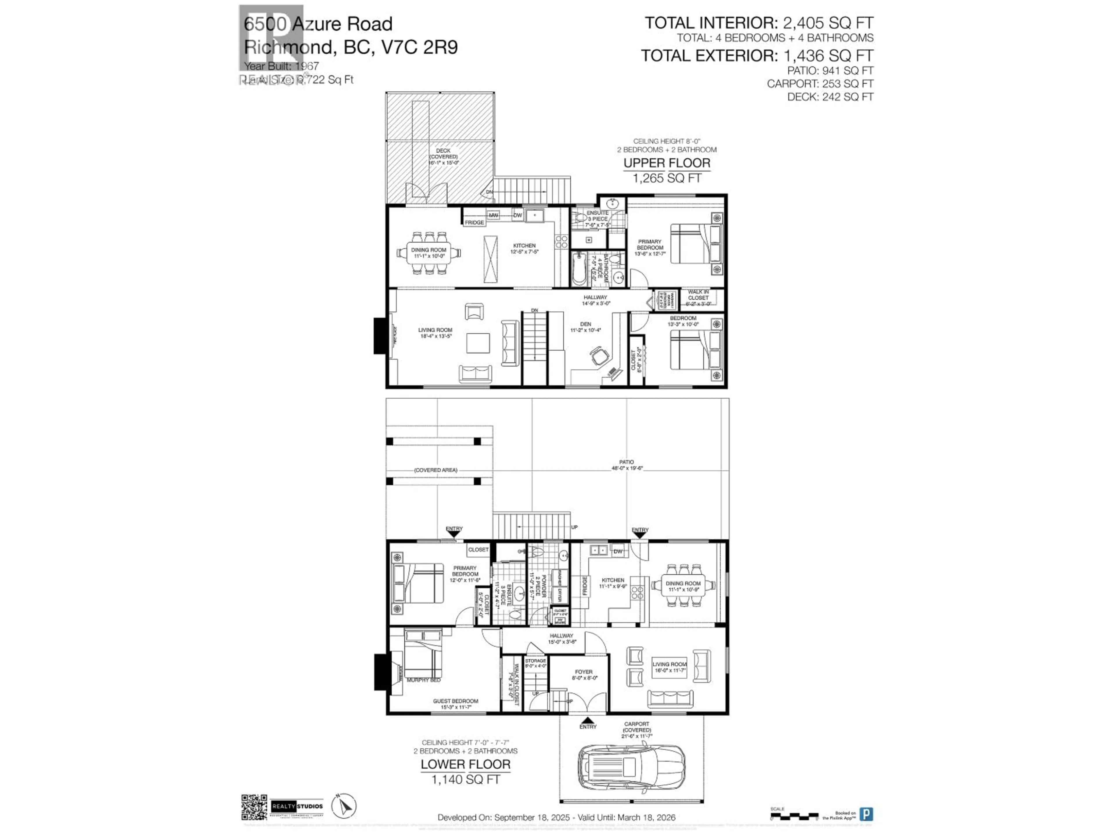 Floor plan for 6500 AZURE ROAD, Richmond British Columbia V7C2R9