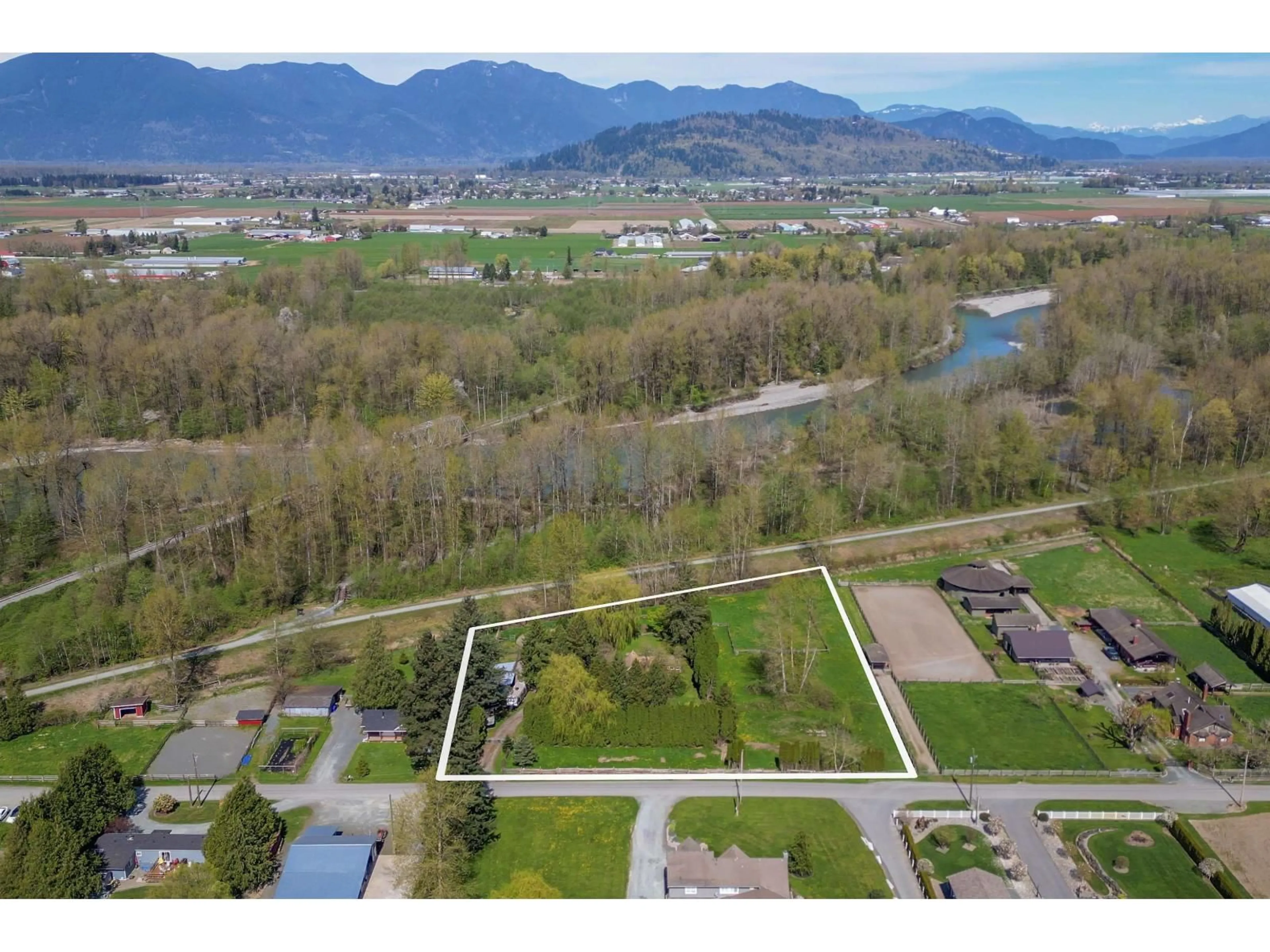 A pic from outside/outdoor area/front of a property/back of a property/a pic from drone, water/lake/river/ocean view for 42935 LUMSDEN ROAD, Yarrow British Columbia V2R4R5