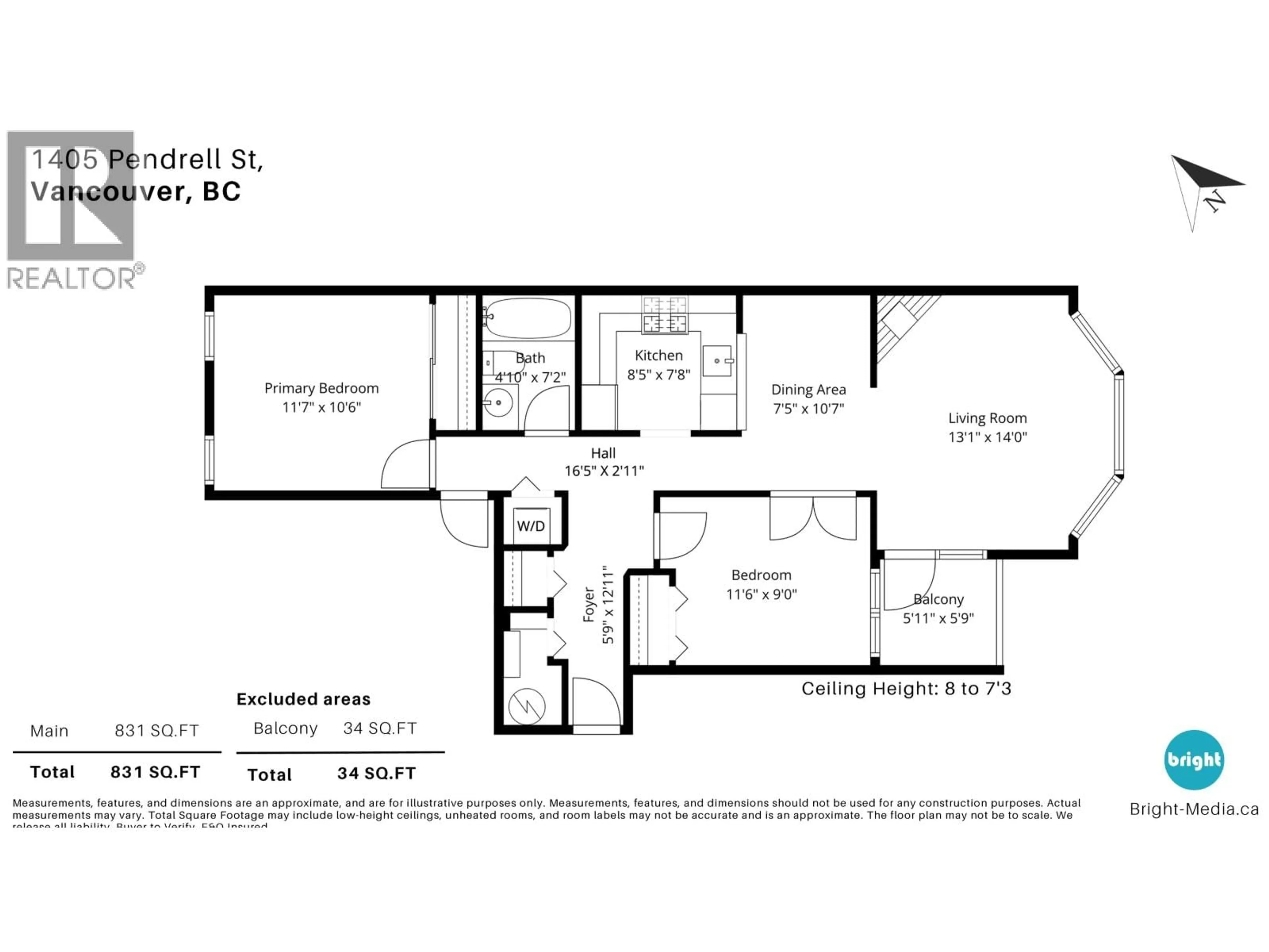 Floor plan for 1405 PENDRELL STREET, Vancouver British Columbia V6G1S3