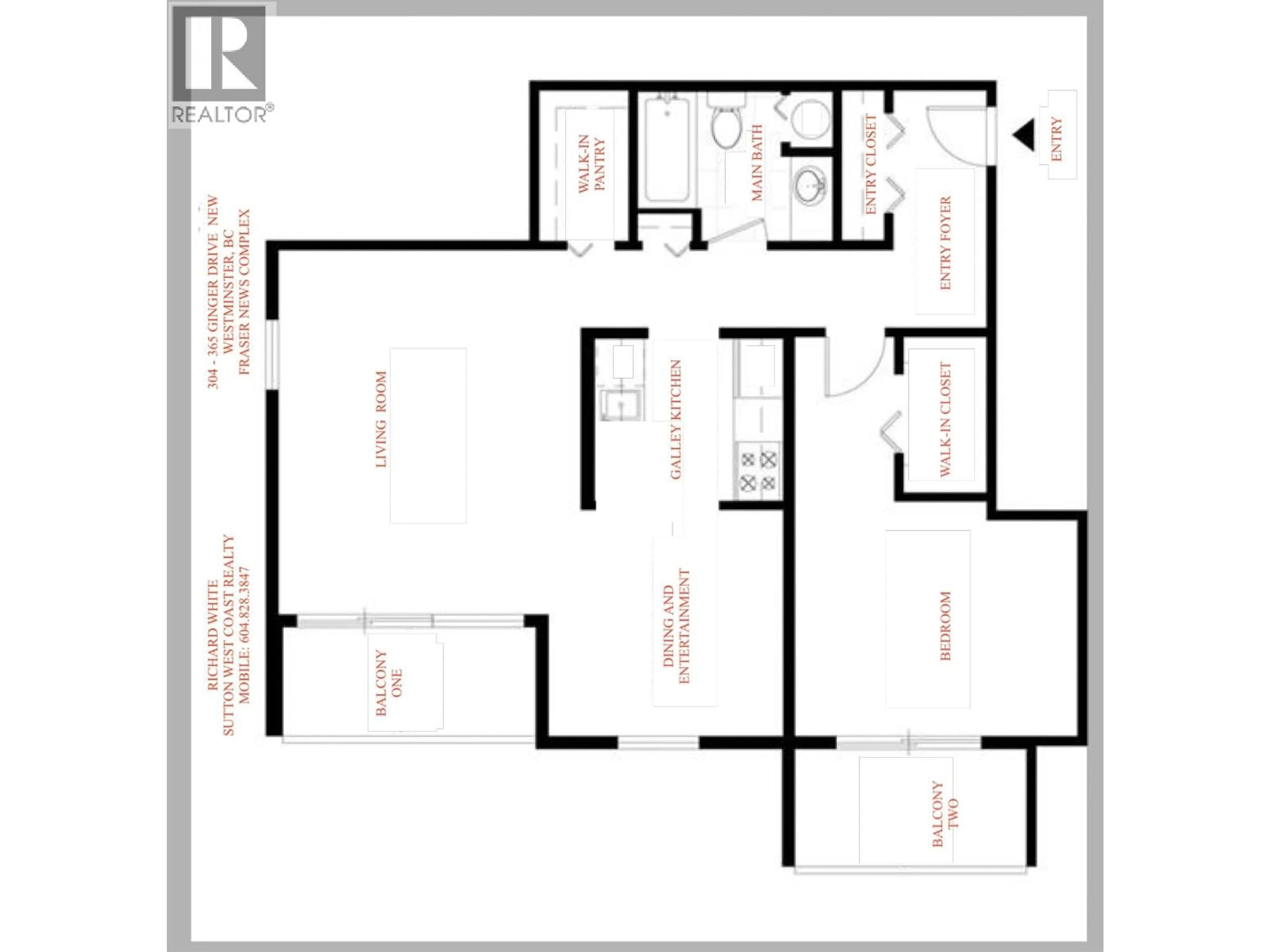 Floor plan for 304 - 365 GINGER DRIVE, New Westminster British Columbia V3L5L5