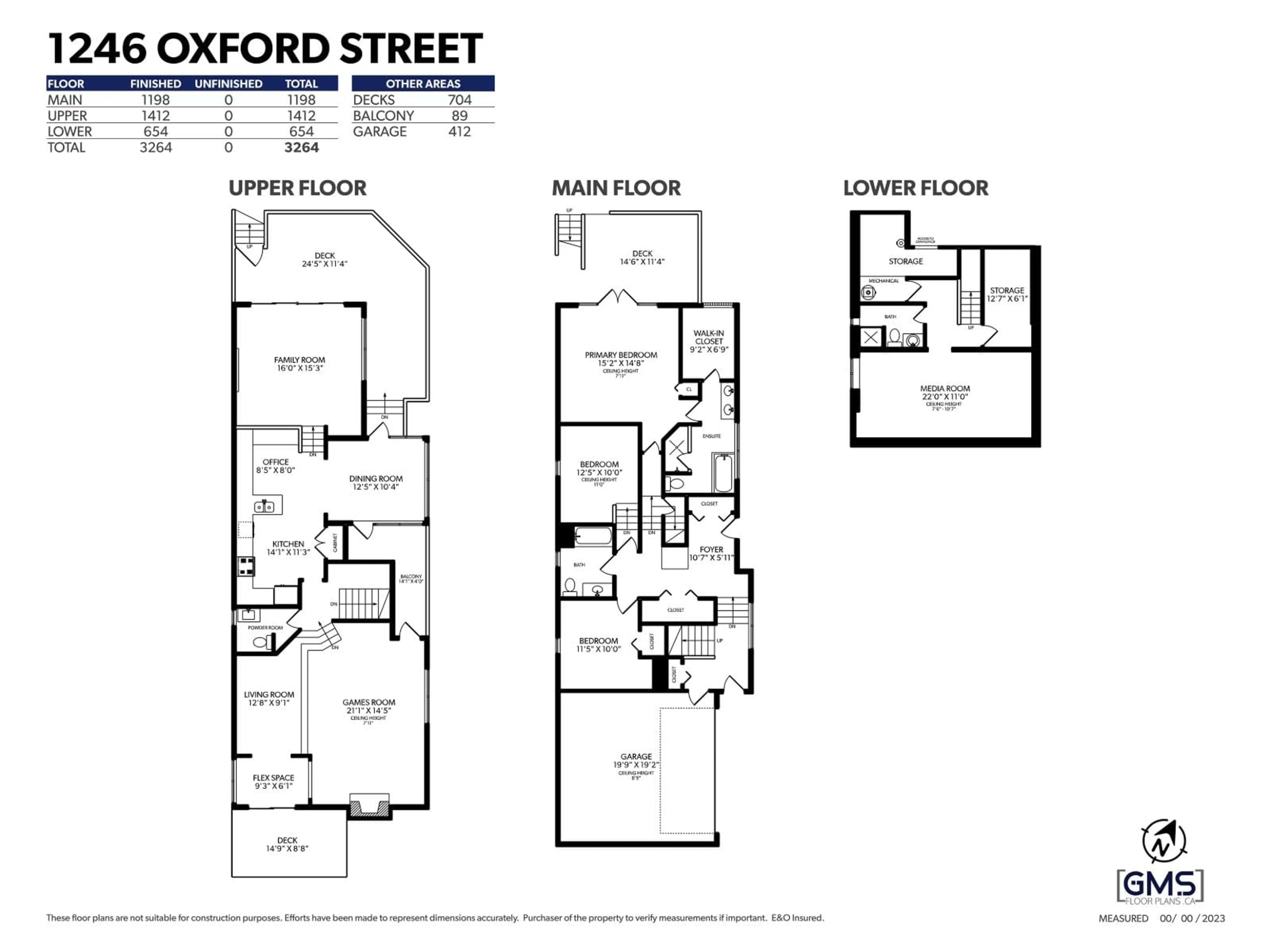 Floor plan for 1246 OXFORD STREET, White Rock British Columbia V4B5G8