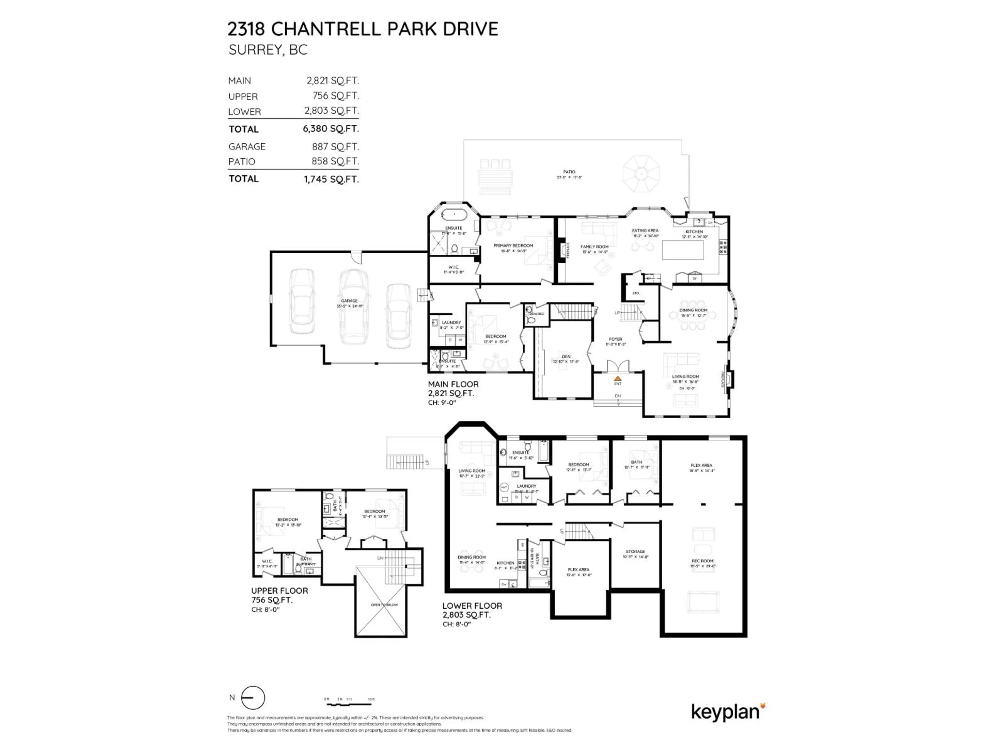 Floor plan for 2318 CHANTRELL PARK DRIVE, Surrey British Columbia V4A9W8