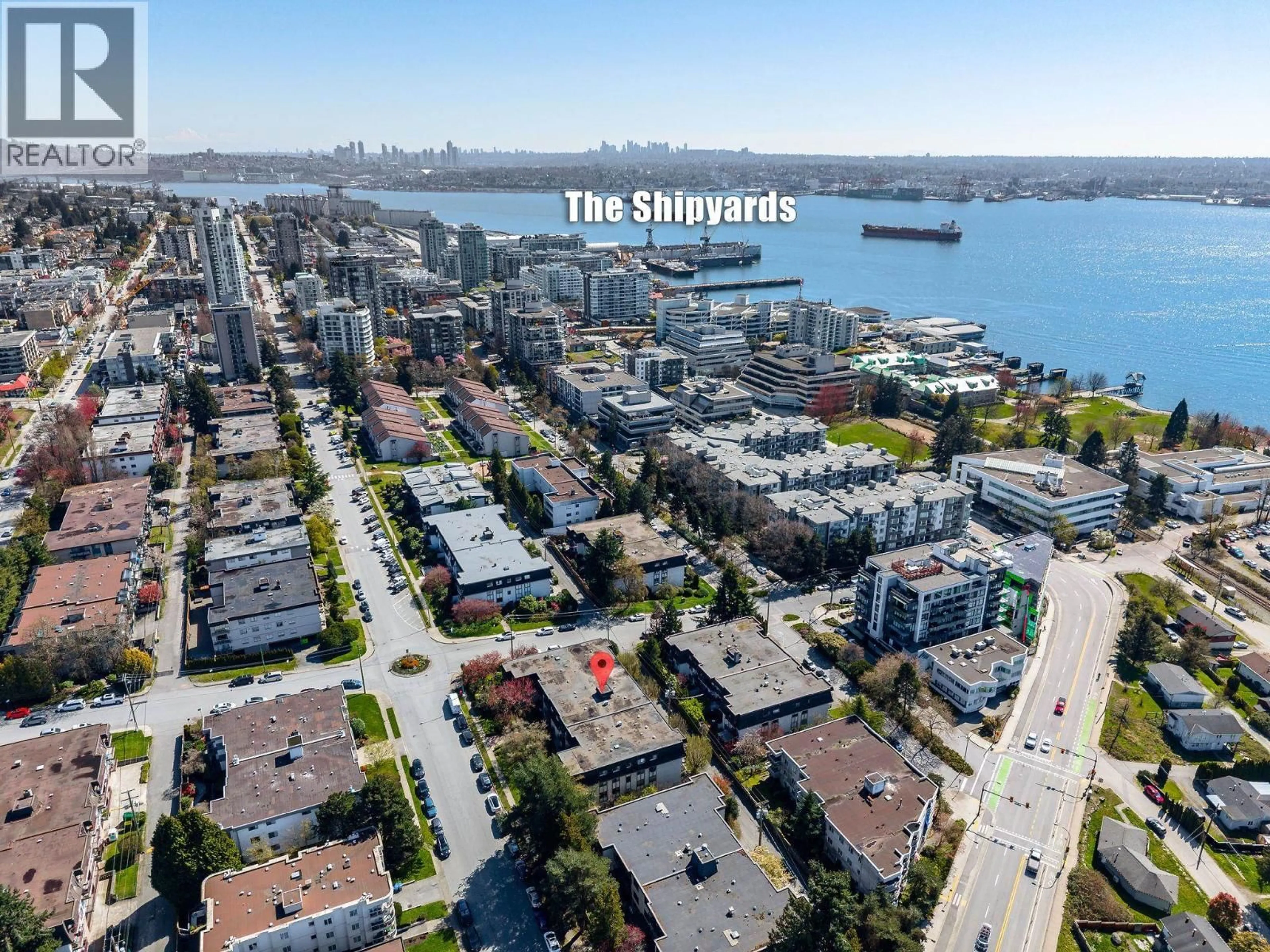 A pic from outside/outdoor area/front of a property/back of a property/a pic from drone, water/lake/river/ocean view for 105 - 307 2ND STREET, North Vancouver British Columbia V7M1E2