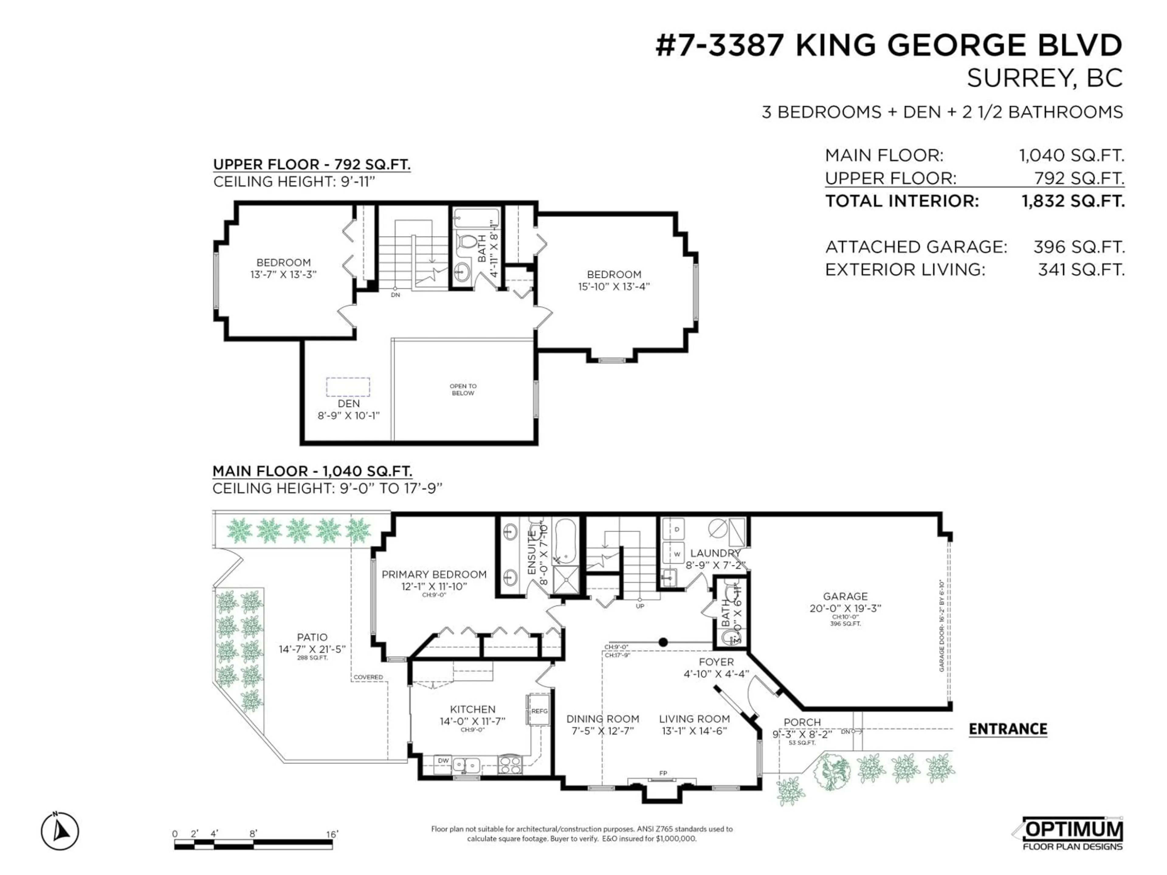 Floor plan for 7 - 3387 KING GEORGE BOULEVARD, Surrey British Columbia V4P1B7