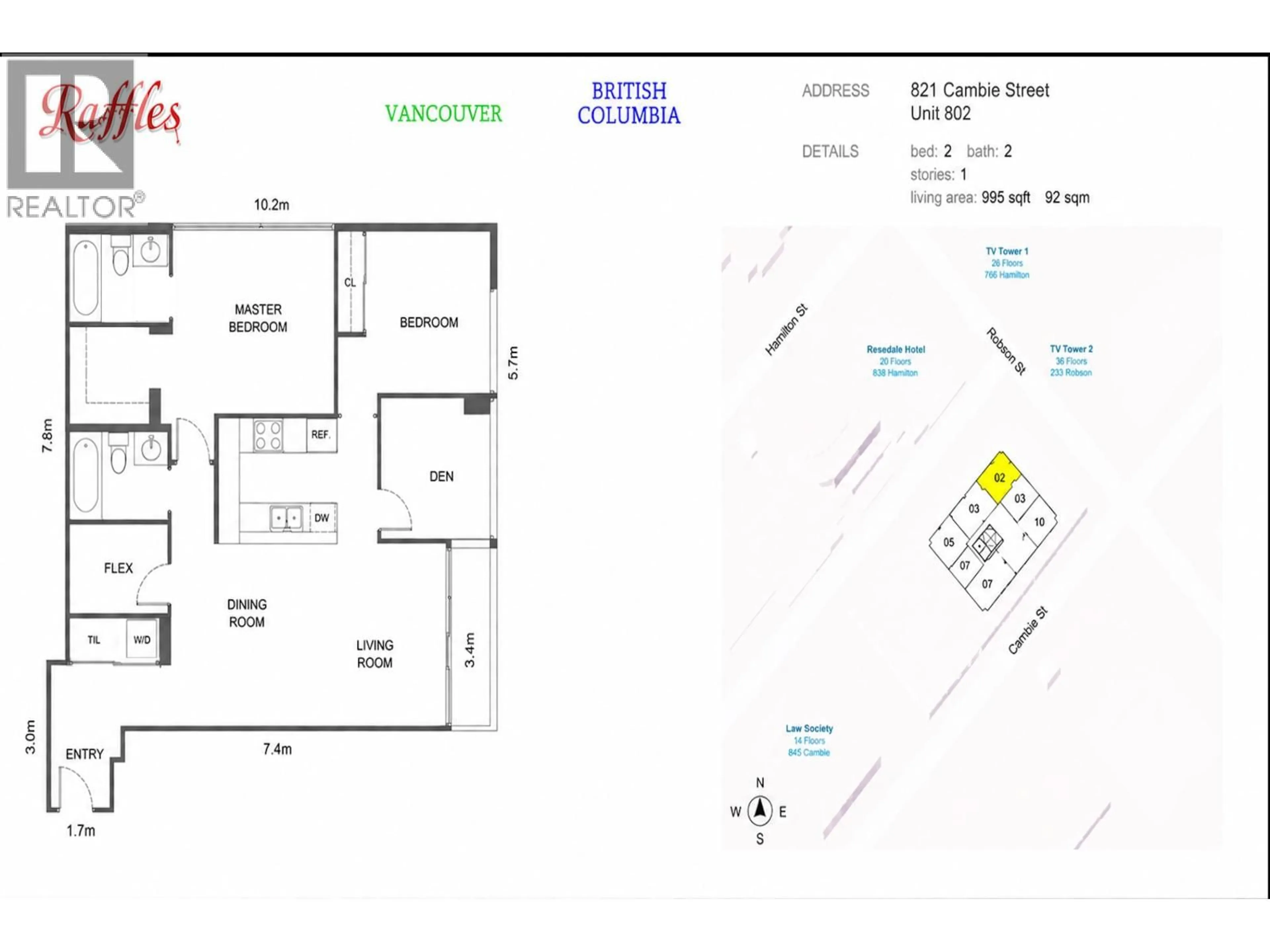 Floor plan for 802 - 821 CAMBIE STREET, Vancouver British Columbia V6B0E3