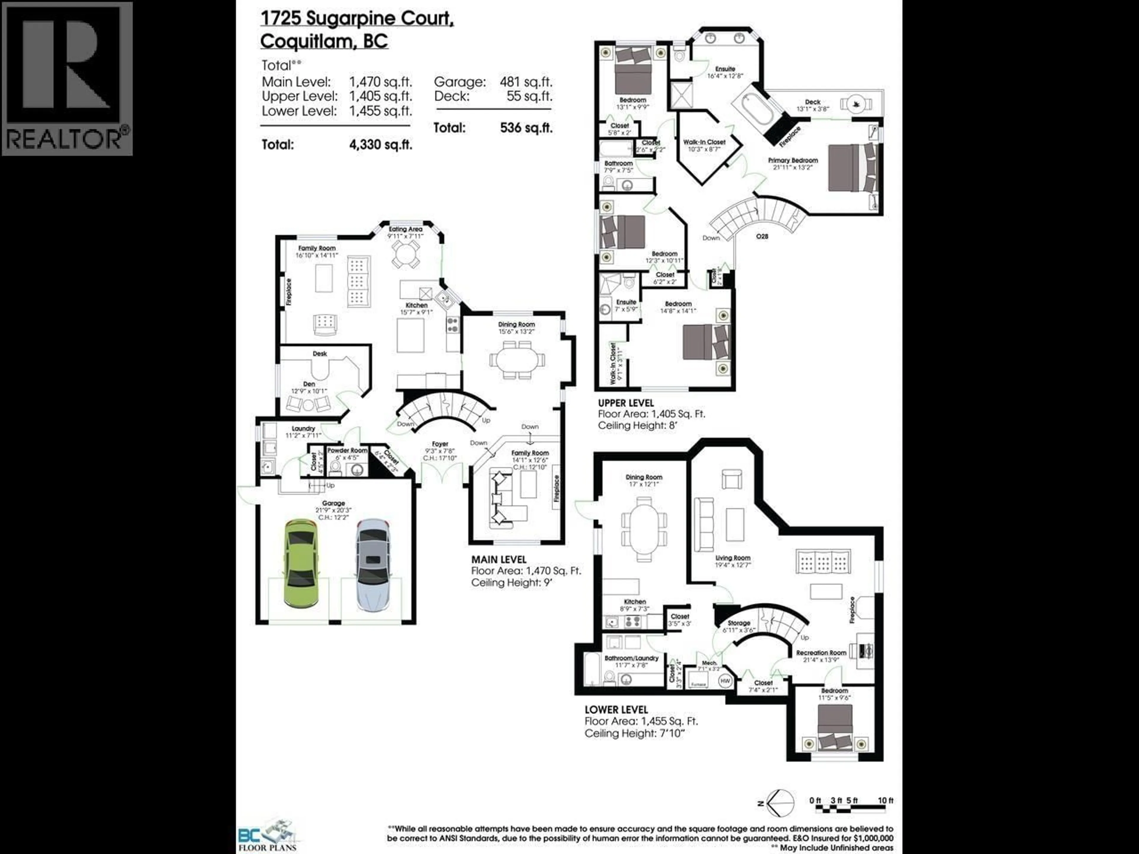 Floor plan for 1725 SUGARPINE COURT, Coquitlam British Columbia V3E3E4