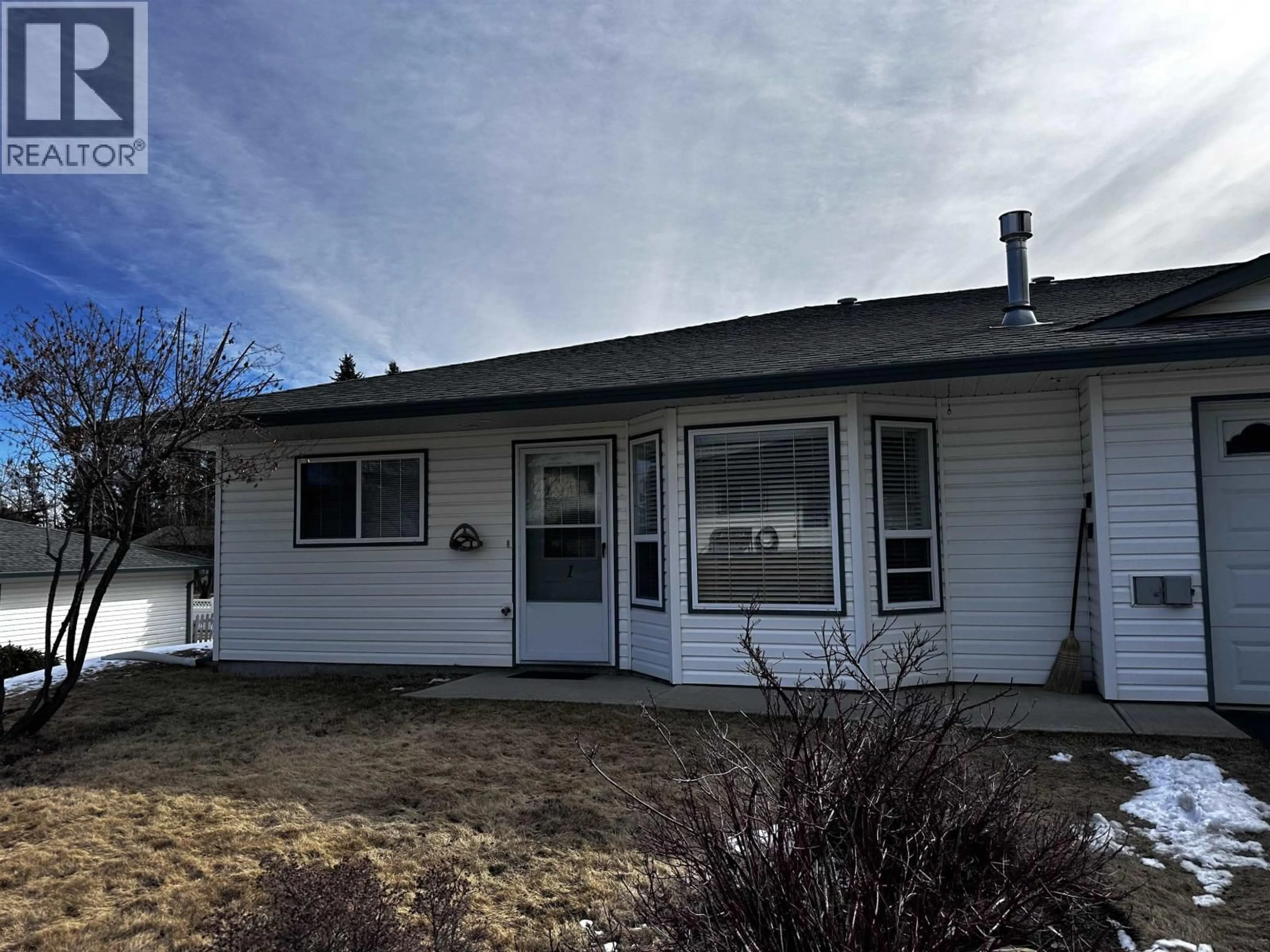 Home with vinyl exterior material, street for 1 - 814 CARIBOO TRAIL, 100 Mile House British Columbia V0K2E0