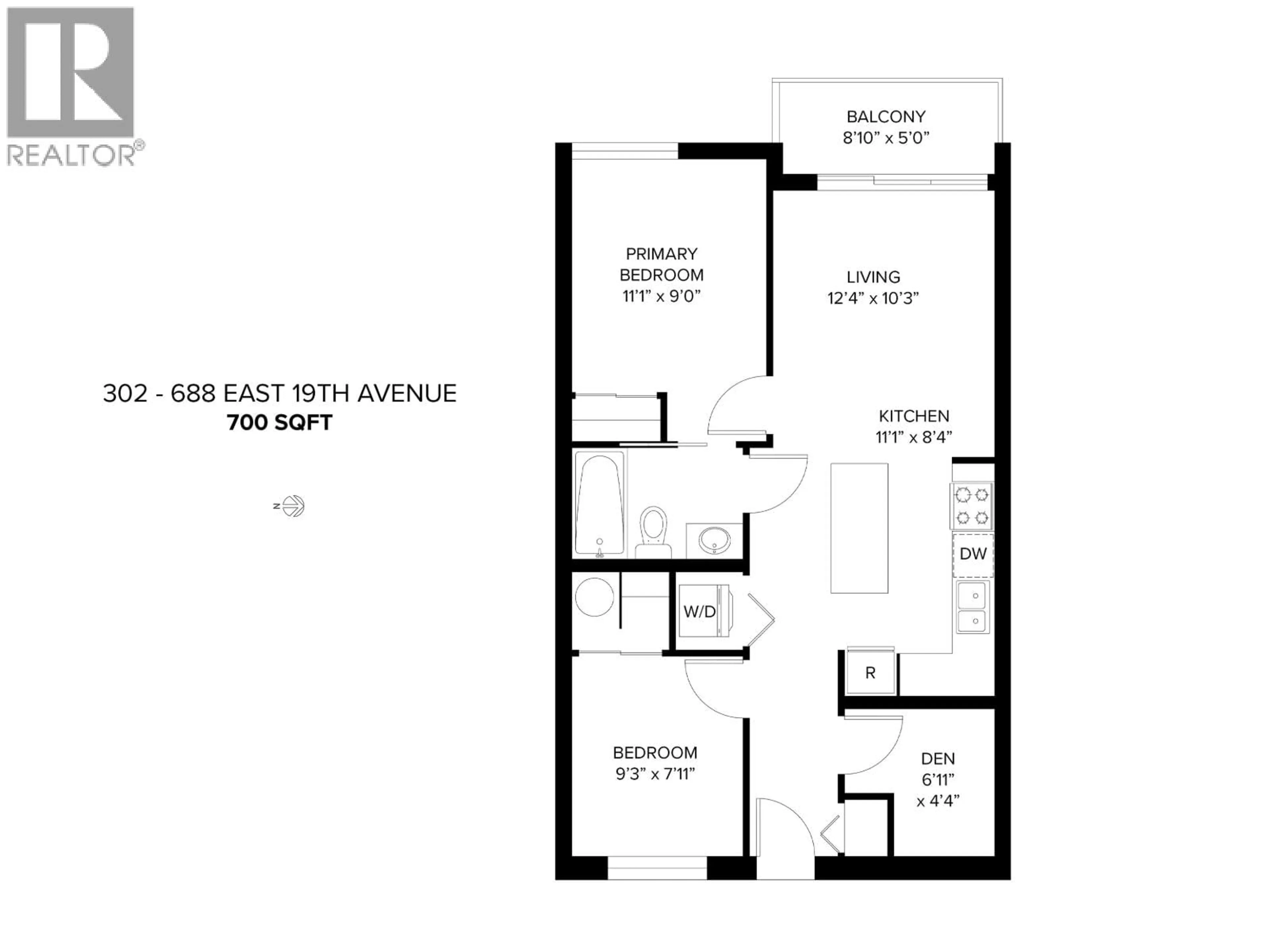 Floor plan for 302 - 688 19 AVENUE, Vancouver British Columbia V5V1K2