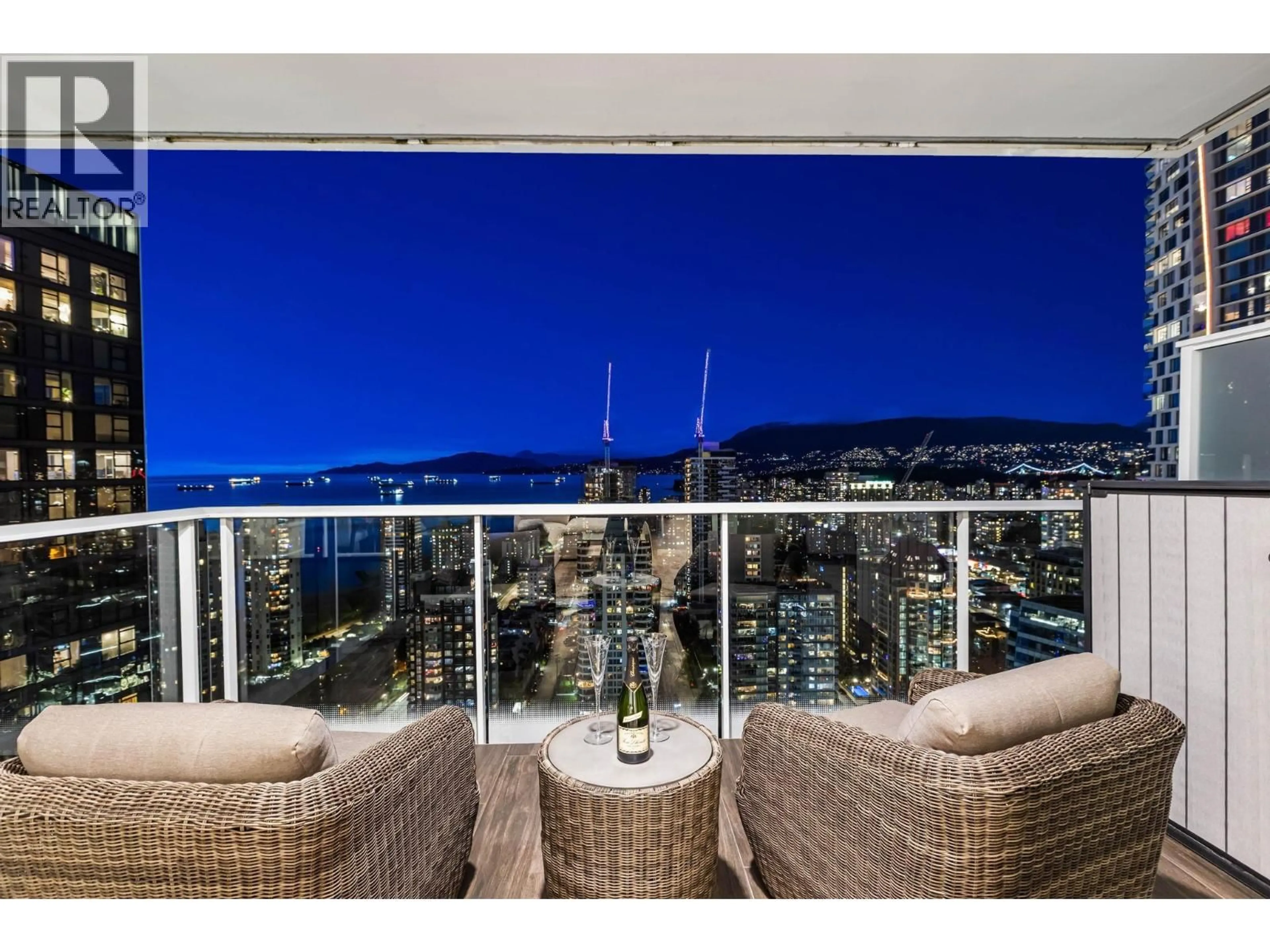 Balcony in the apartment, water/lake/river/ocean view for 3404 - 1335 HOWE STREET, Vancouver British Columbia V6Z0H1